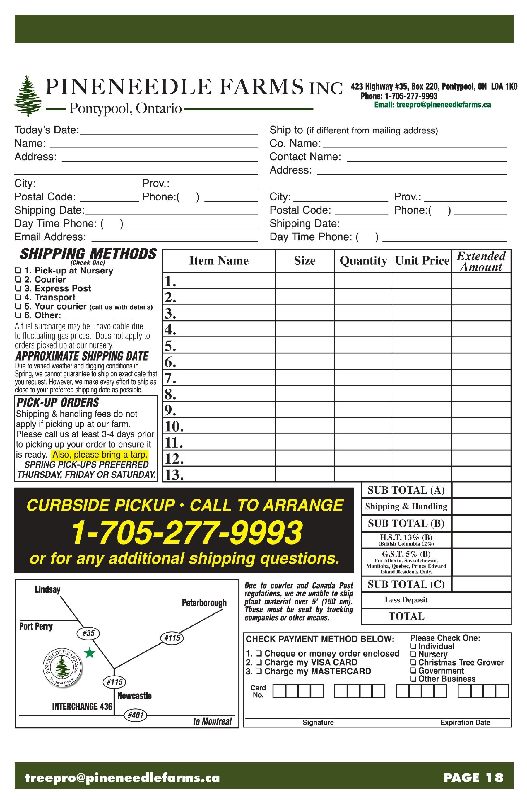 Pineneedle Farms Annual Catalog Flyer January 1 - December 31, 2026