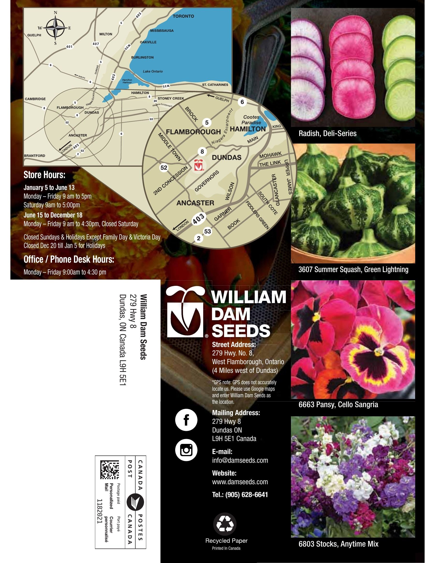 William Dam Seeds Annual Catalog Flyer January 1 - October 31, 2026