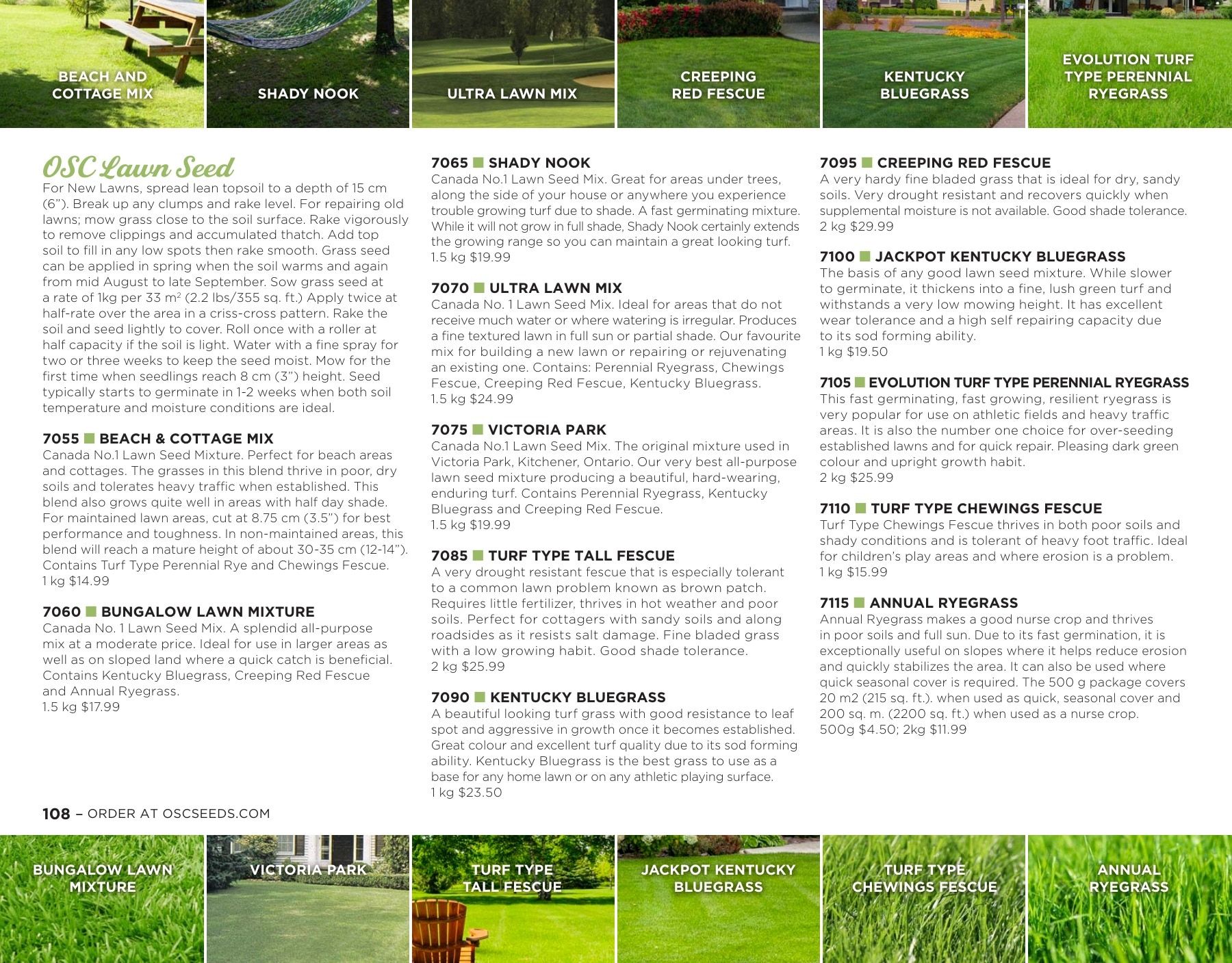OSC Seeds Annual Catalog Flyer January 1 - December 31, 2026