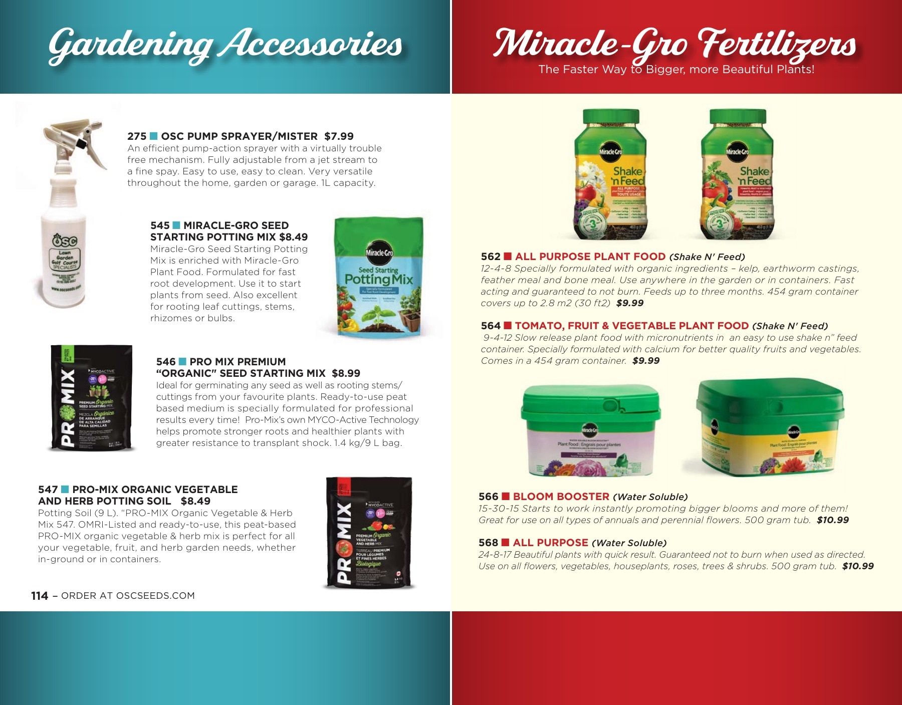 OSC Seeds Annual Catalog Flyer January 1 - December 31, 2026