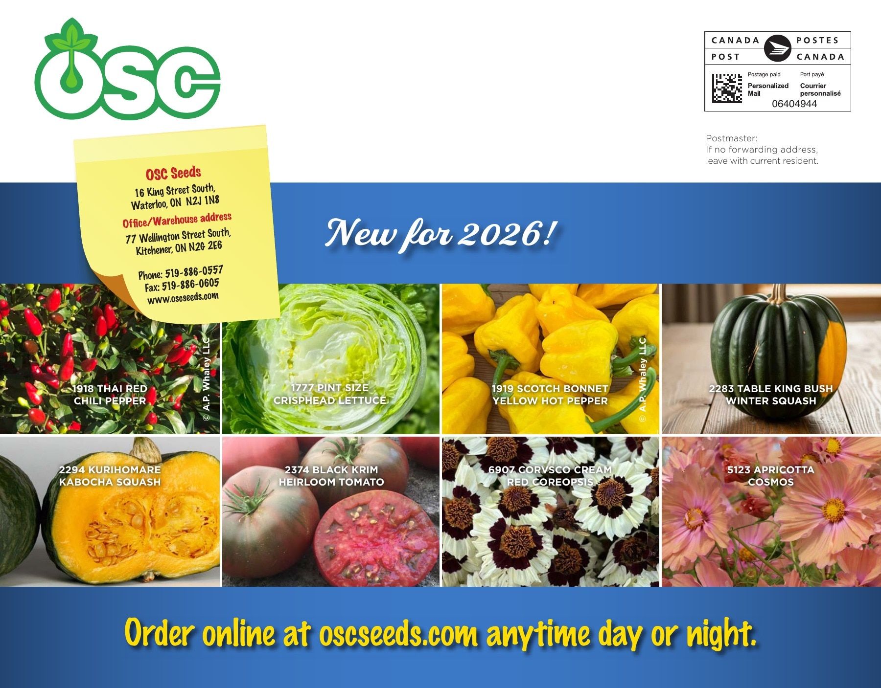 OSC Seeds Annual Catalog Flyer January 1 - December 31, 2026