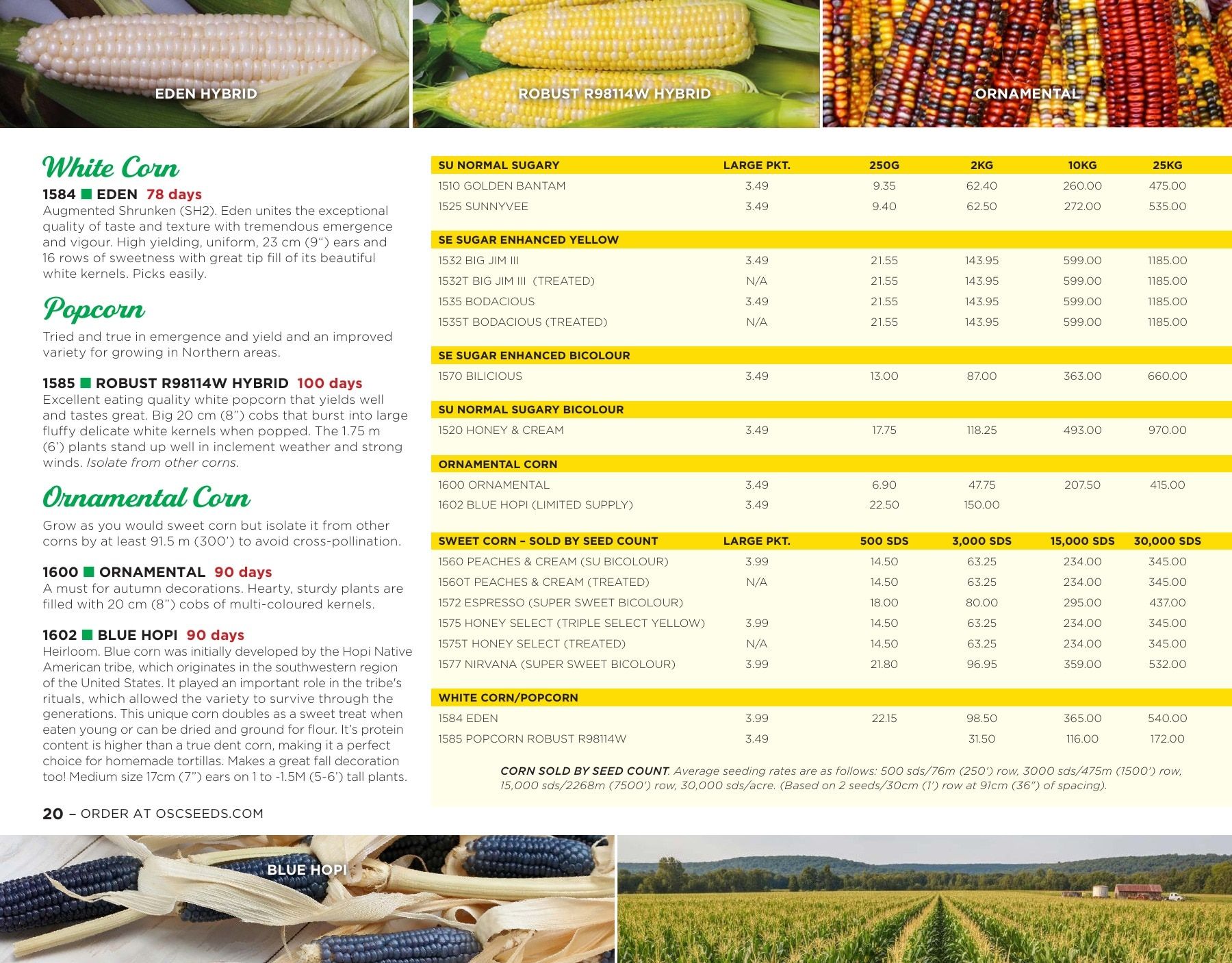 OSC Seeds Annual Catalog Flyer January 1 - December 31, 2026