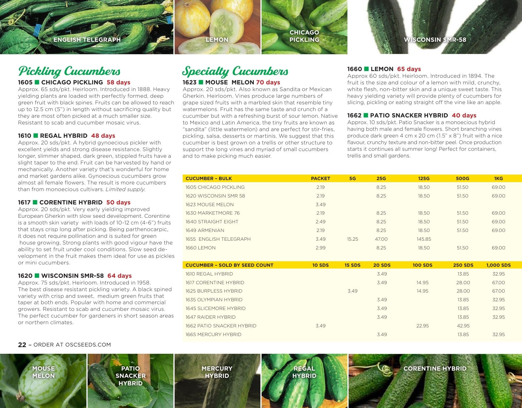 OSC Seeds Annual Catalog Flyer January 1 - December 31, 2026