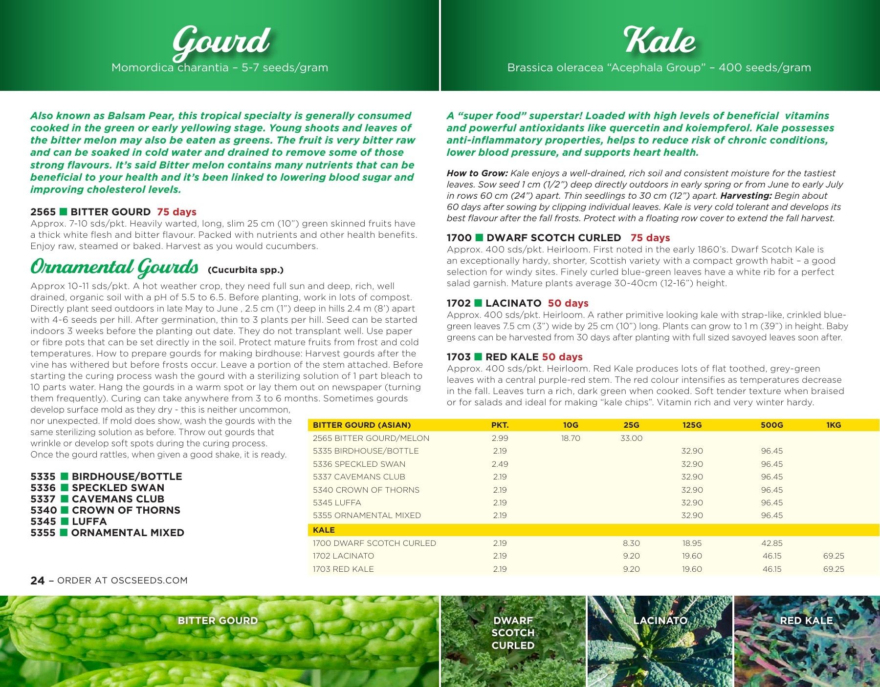 OSC Seeds Annual Catalog Flyer January 1 - December 31, 2026