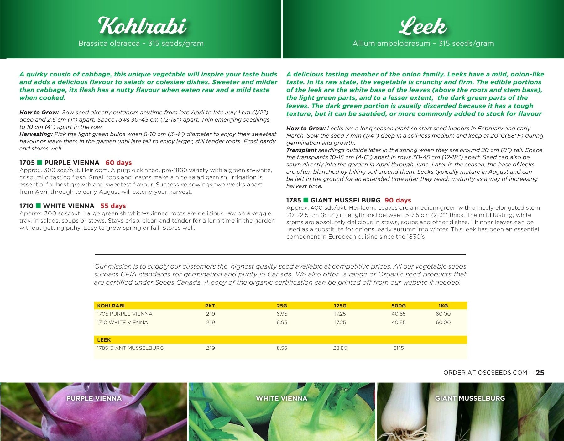 OSC Seeds Annual Catalog Flyer January 1 - December 31, 2026