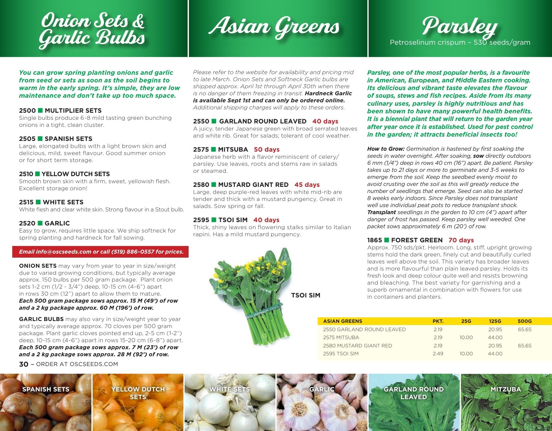 OSC Seeds Annual Catalog Flyer January 1 - December 31, 2026