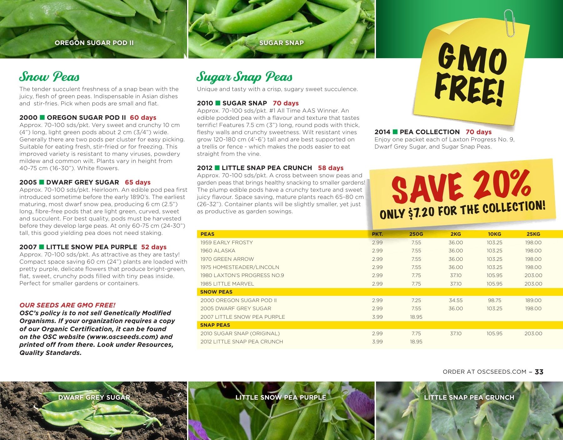 OSC Seeds Annual Catalog Flyer January 1 - December 31, 2026