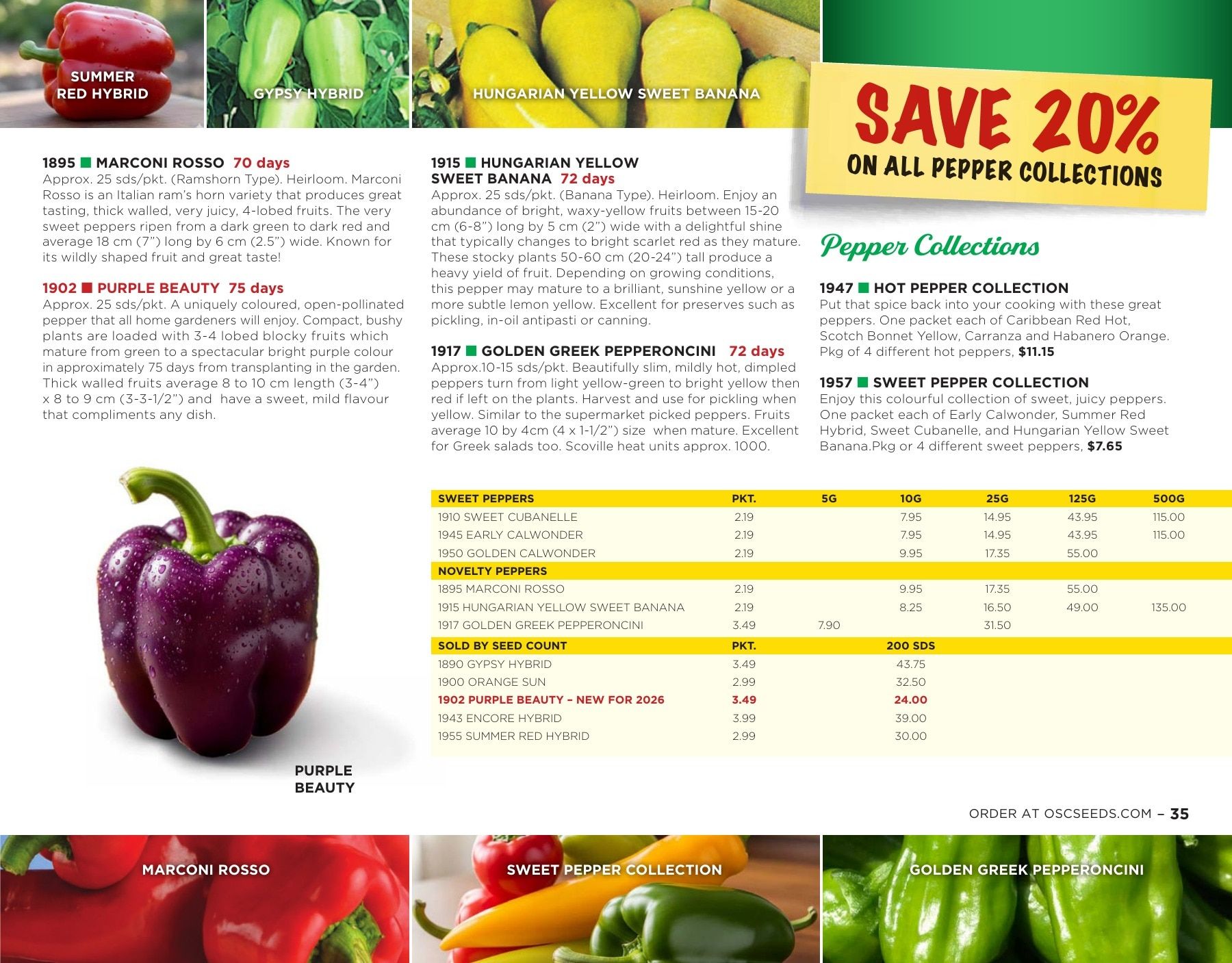 OSC Seeds Annual Catalog Flyer January 1 - December 31, 2026