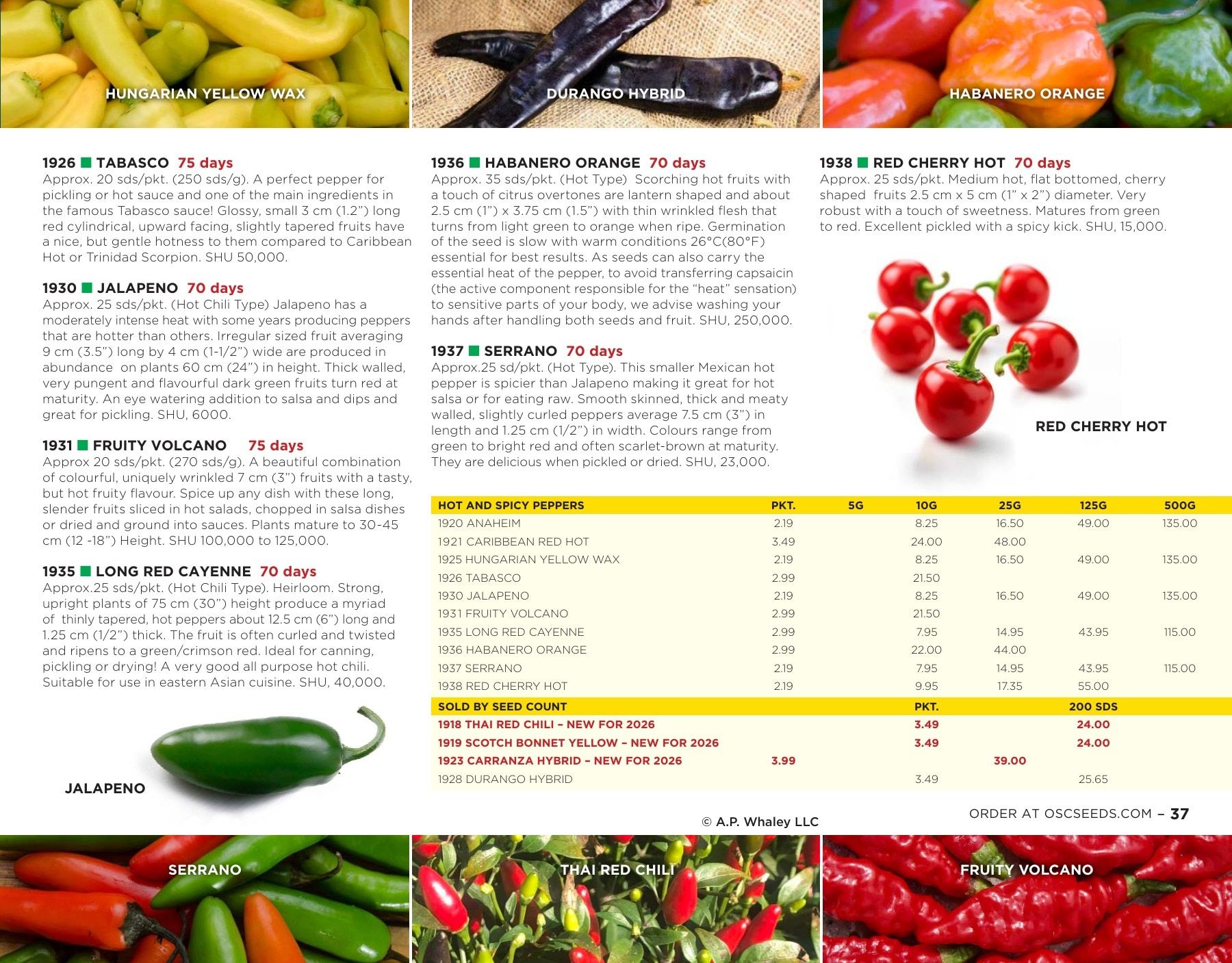 OSC Seeds Annual Catalog Flyer January 1 - December 31, 2026
