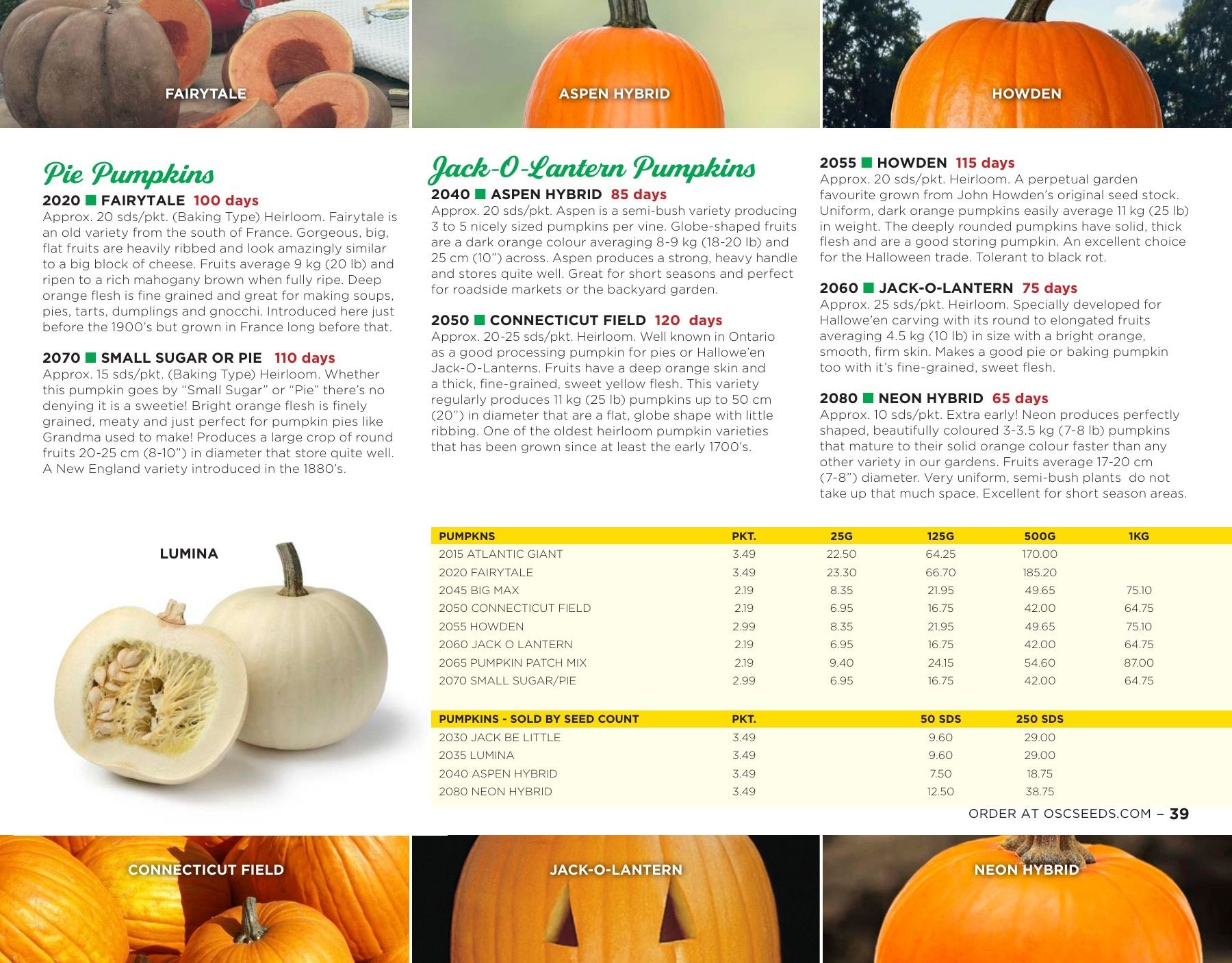 OSC Seeds Annual Catalog Flyer January 1 - December 31, 2026