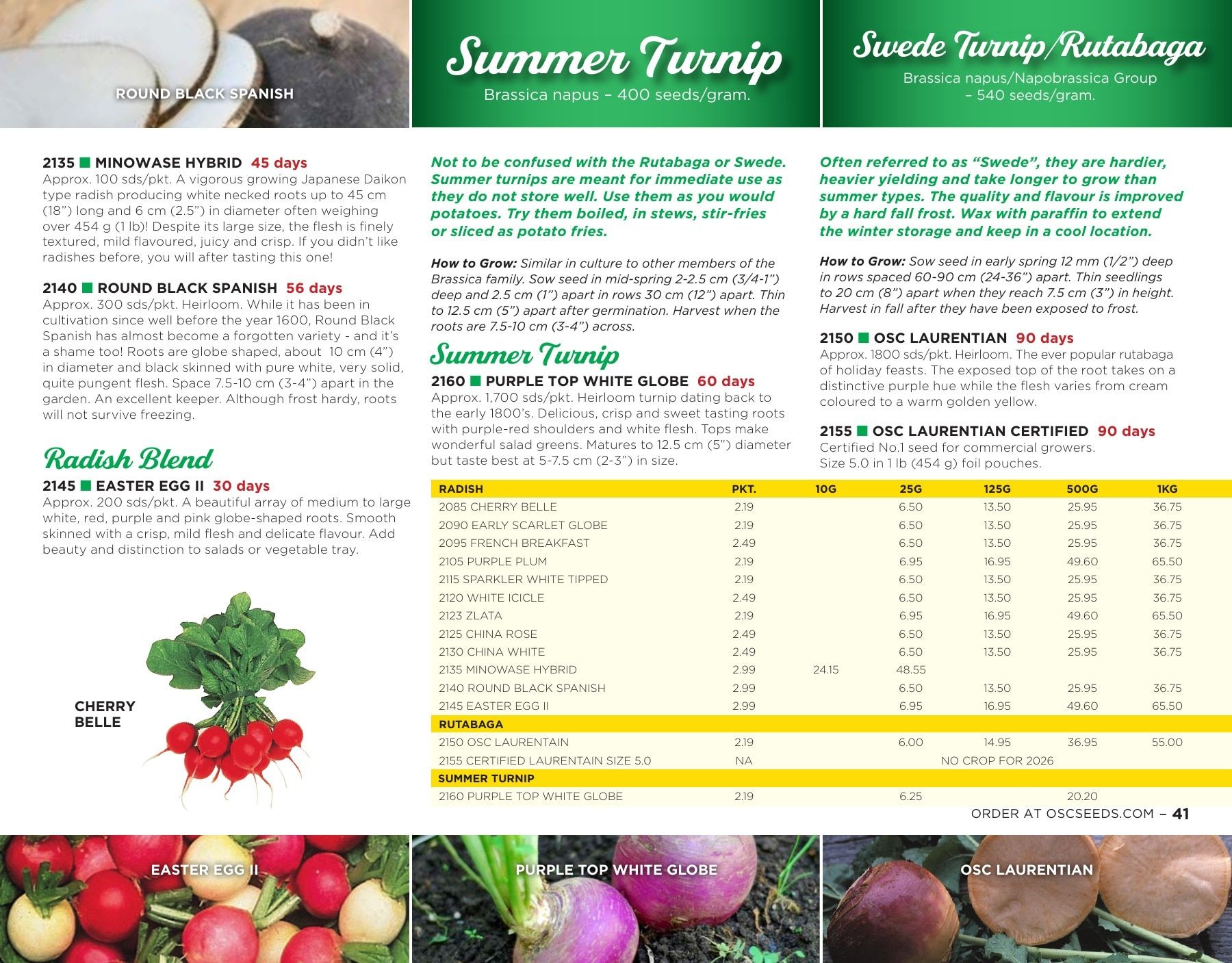 OSC Seeds Annual Catalog Flyer January 1 - December 31, 2026