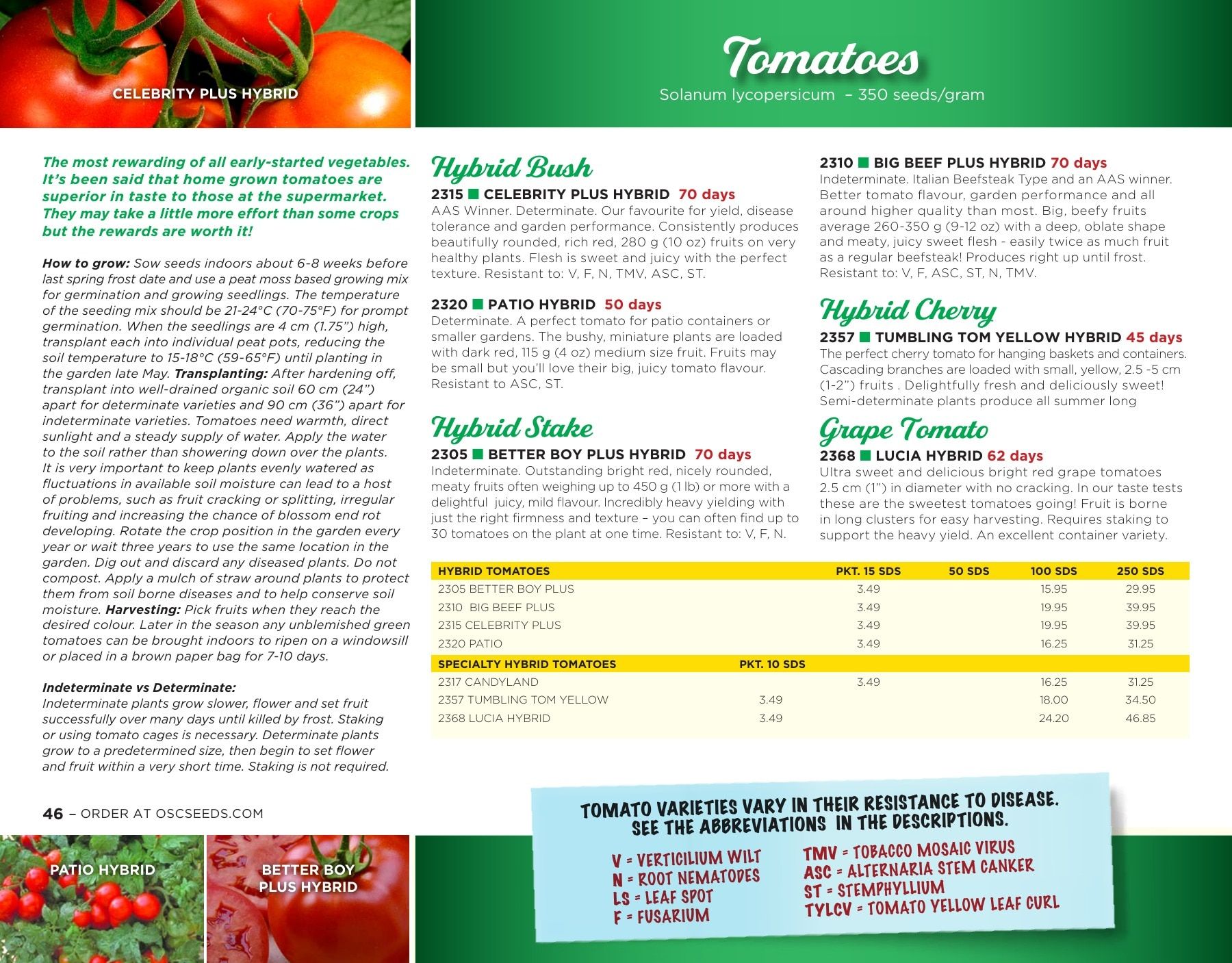 OSC Seeds Annual Catalog Flyer January 1 - December 31, 2026