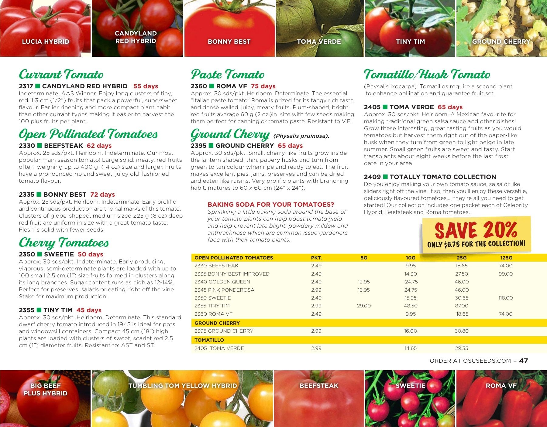 OSC Seeds Annual Catalog Flyer January 1 - December 31, 2026