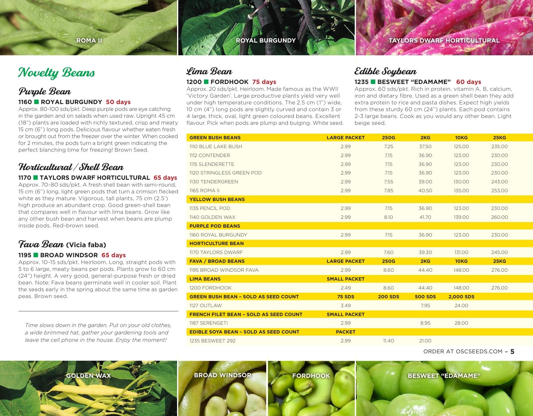 OSC Seeds Annual Catalog Flyer January 1 - December 31, 2026