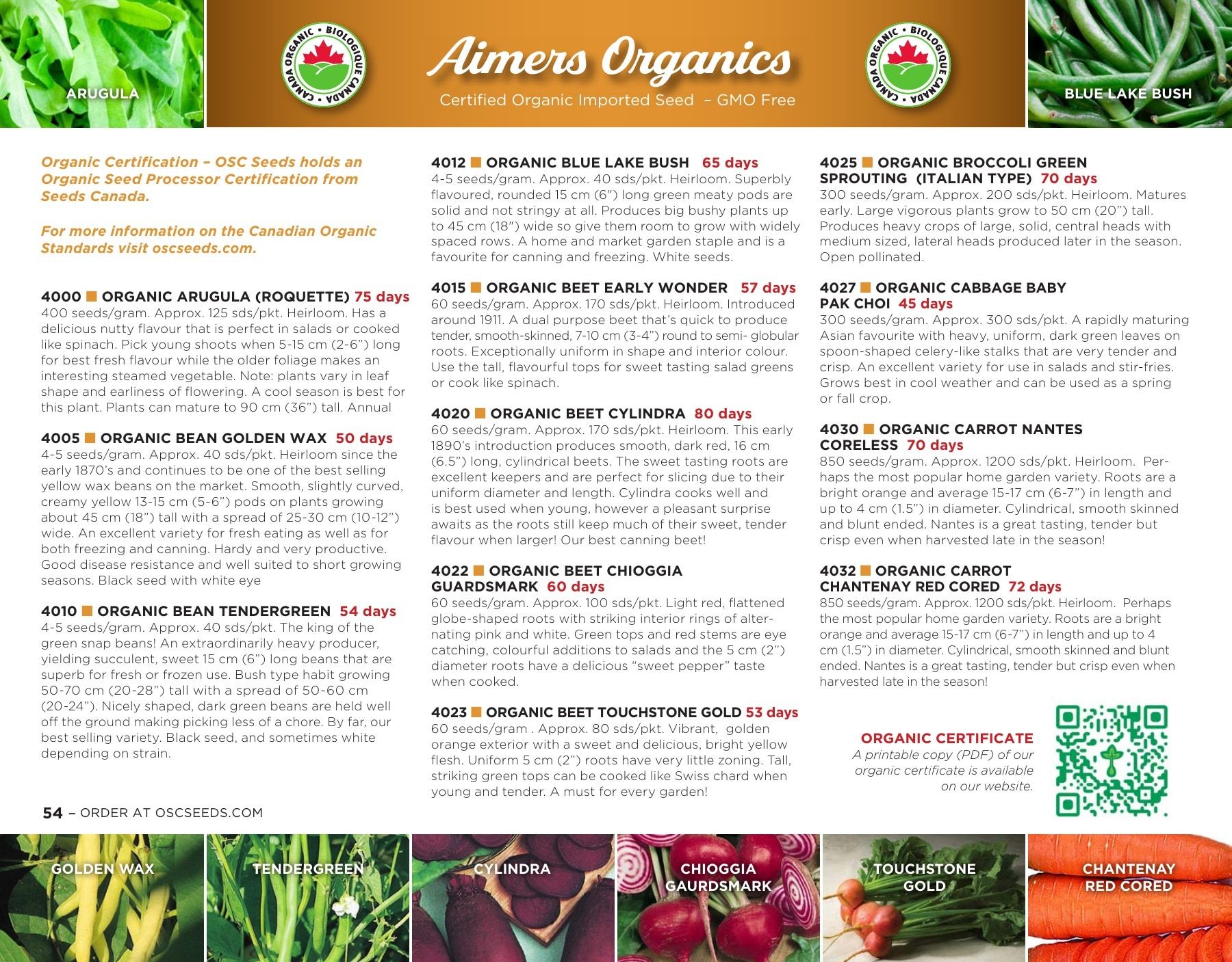 OSC Seeds Annual Catalog Flyer January 1 - December 31, 2026