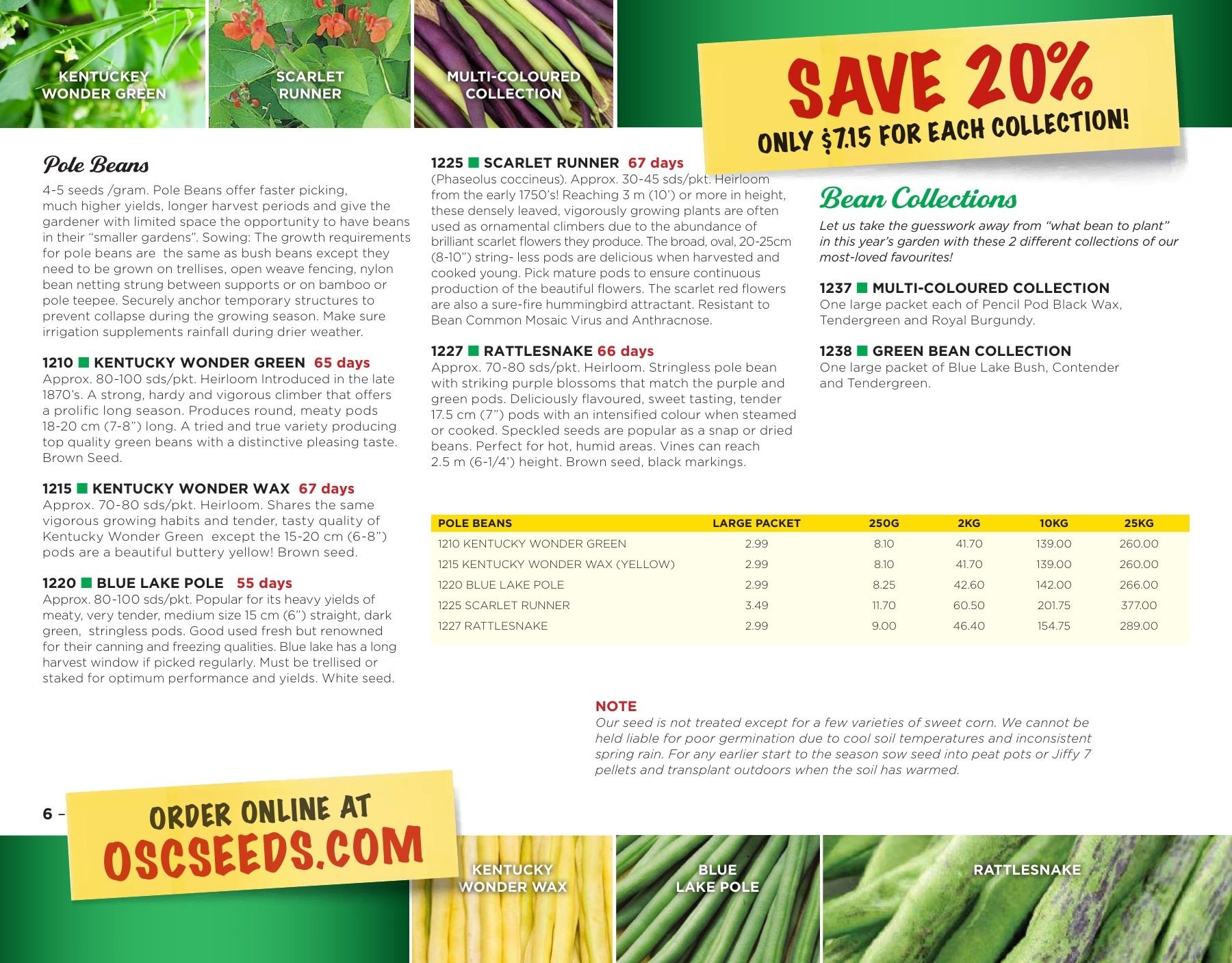 OSC Seeds Annual Catalog Flyer January 1 - December 31, 2026