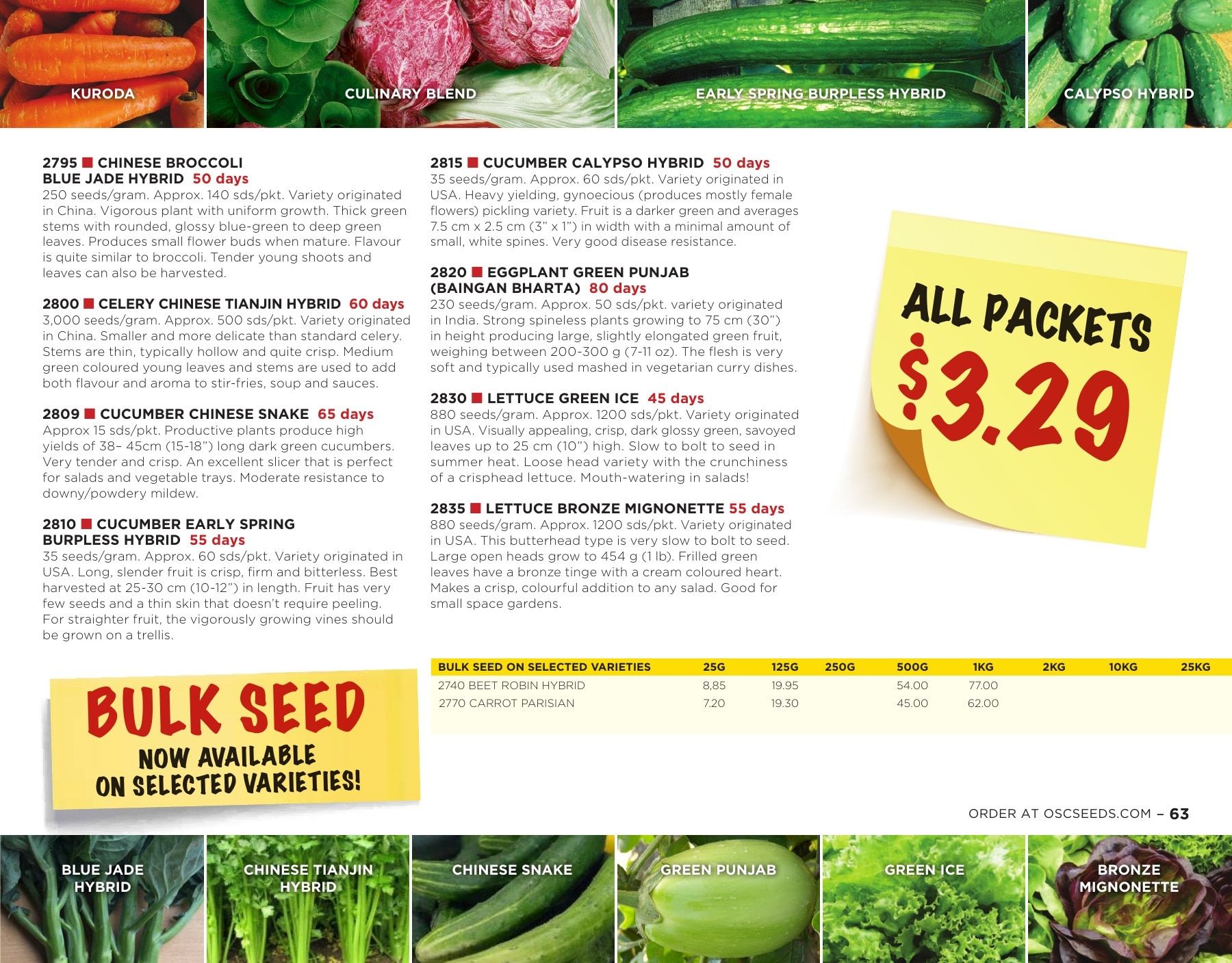 OSC Seeds Annual Catalog Flyer January 1 - December 31, 2026