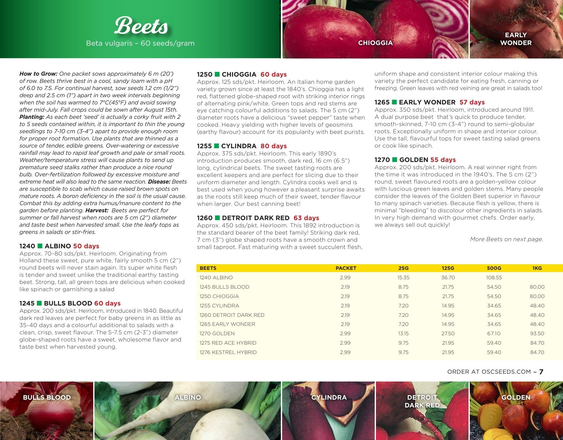 OSC Seeds Annual Catalog Flyer January 1 - December 31, 2026