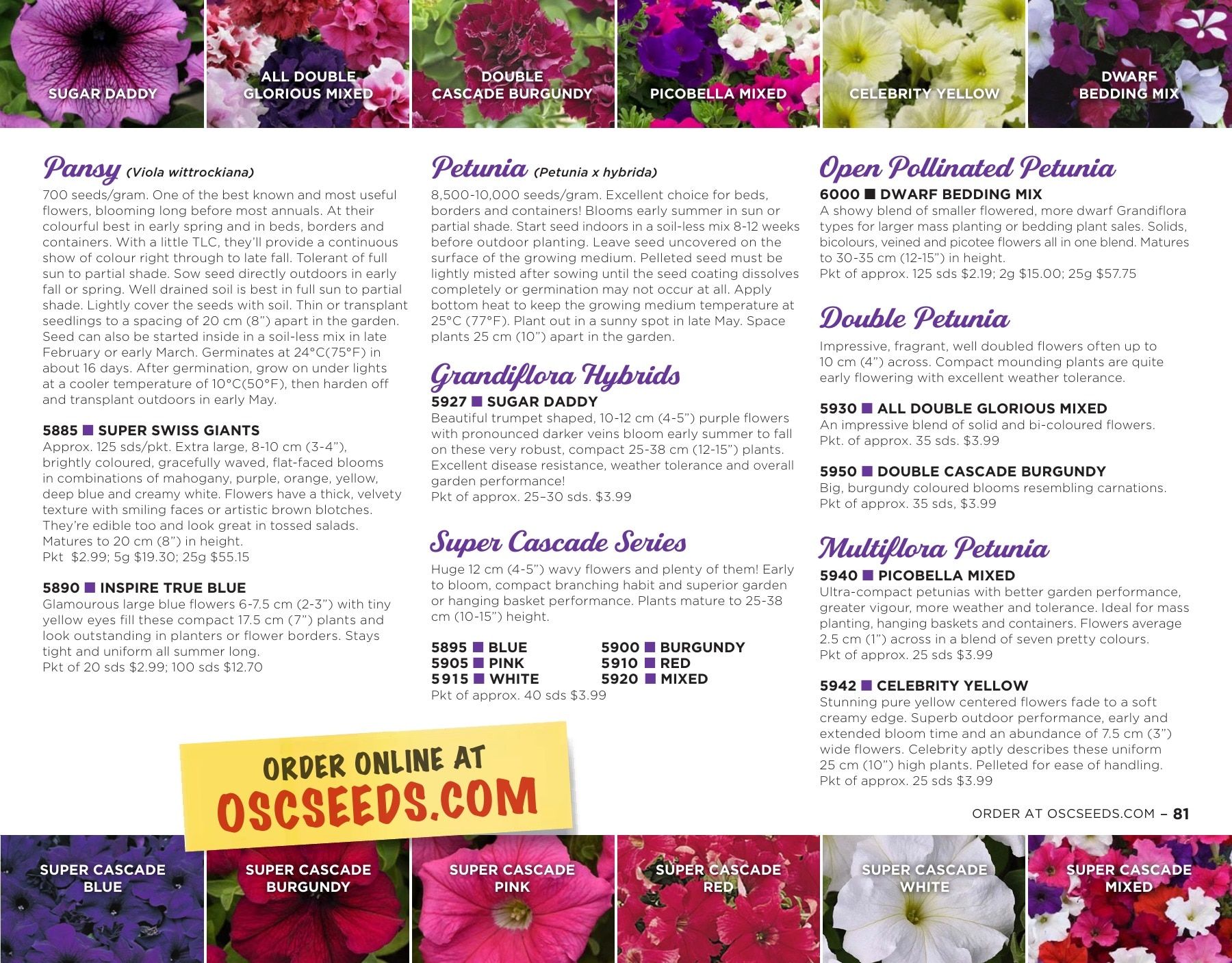 OSC Seeds Annual Catalog Flyer January 1 - December 31, 2026