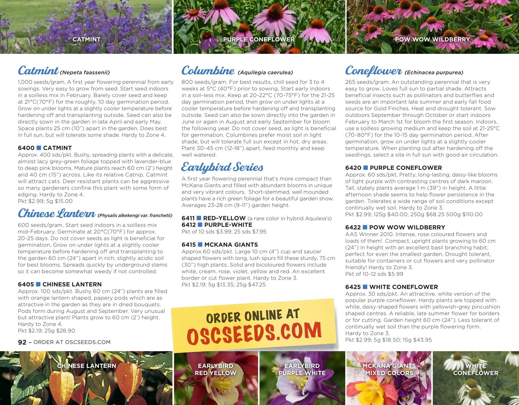 OSC Seeds Annual Catalog Flyer January 1 - December 31, 2026
