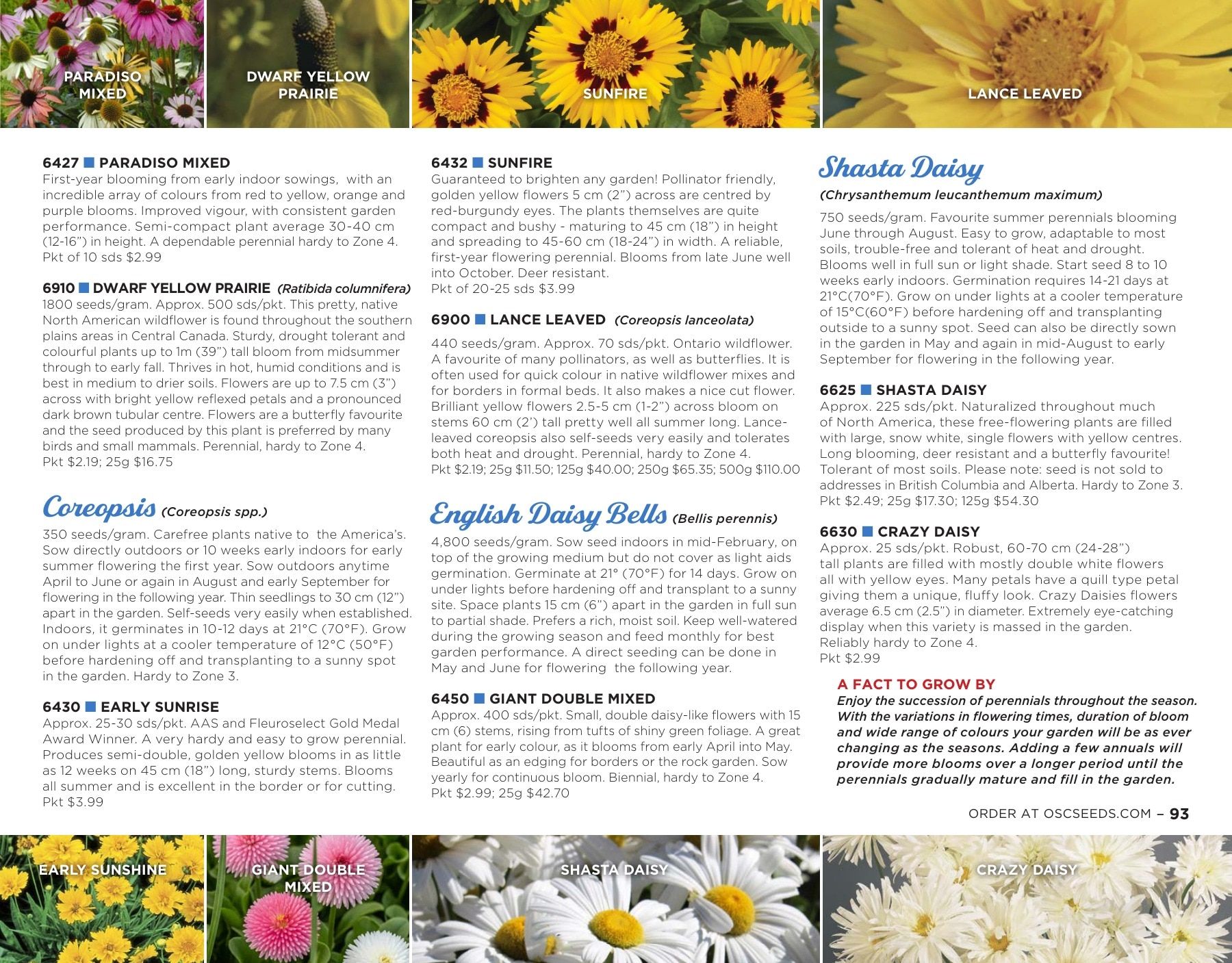 OSC Seeds Annual Catalog Flyer January 1 - December 31, 2026