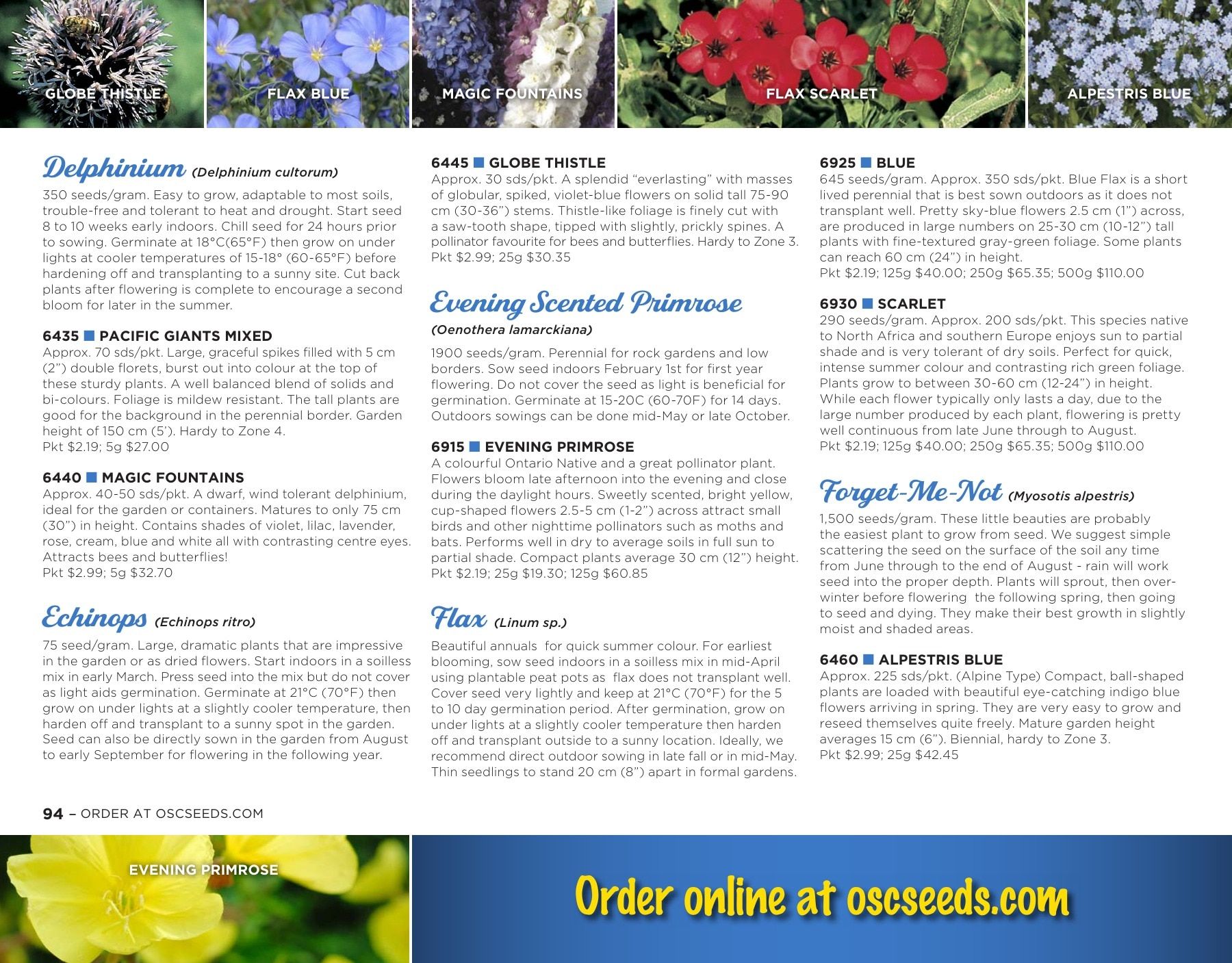 OSC Seeds Annual Catalog Flyer January 1 - December 31, 2026