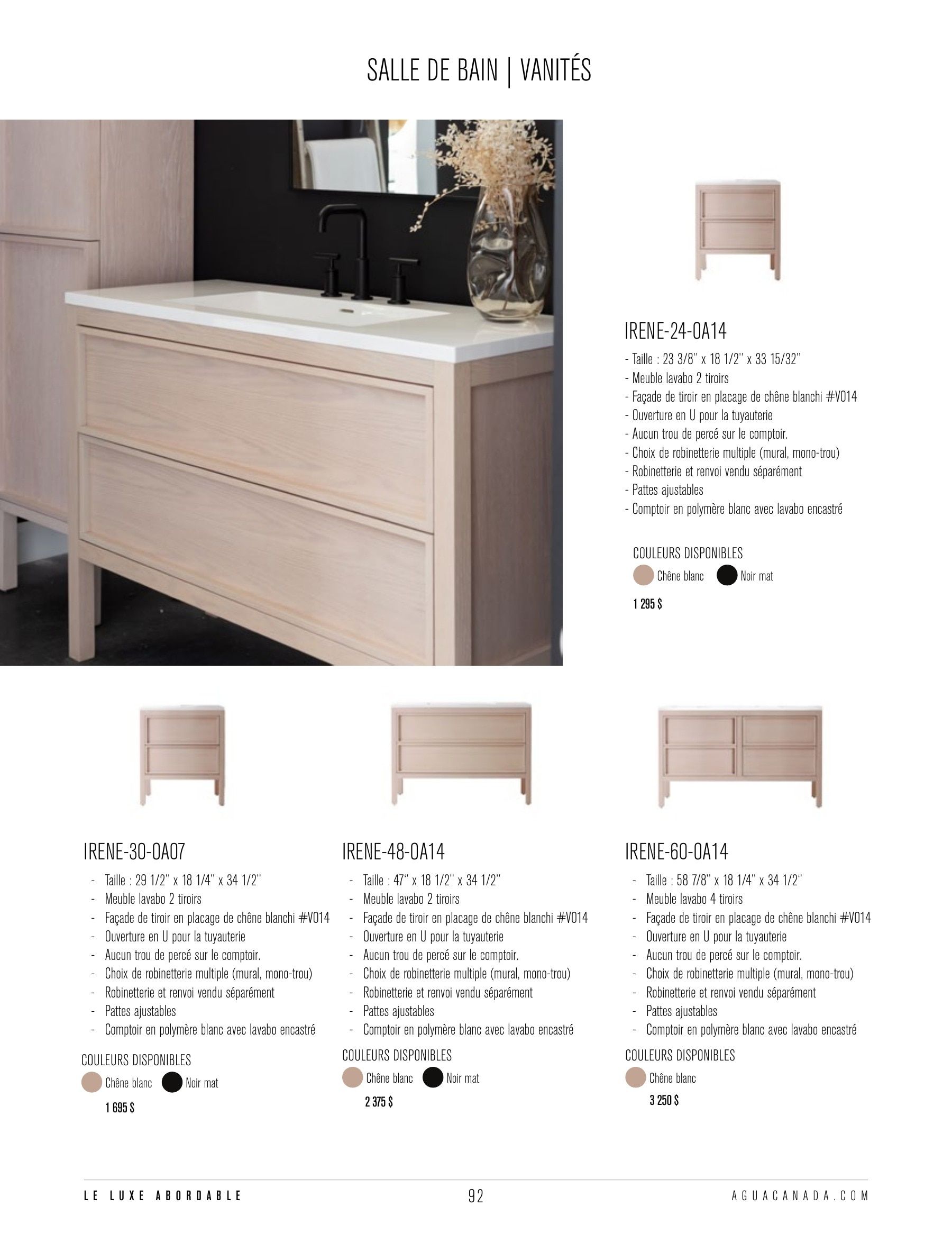 Agua Canada Annual Product Catalog Flyer January 1 - December 31, 2026