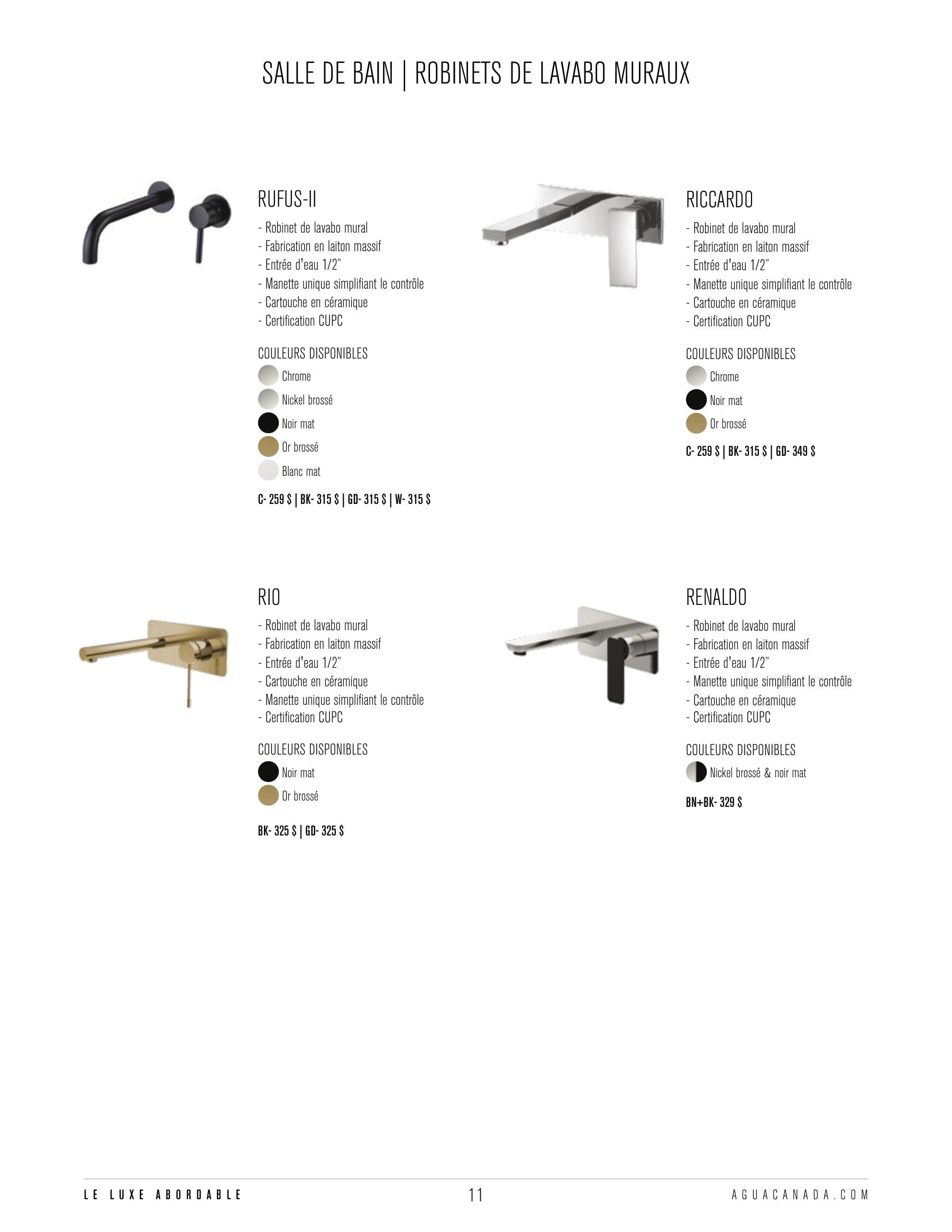 Agua Canada Annual Product Catalog Flyer January 1 - December 31, 2026
