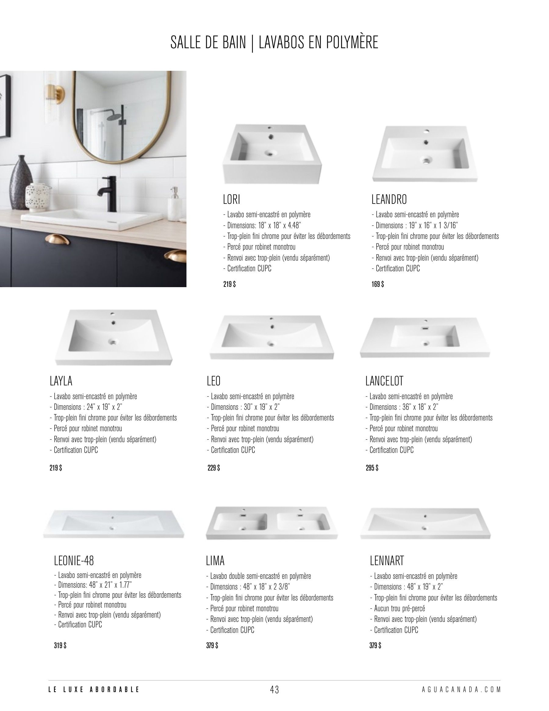 Agua Canada Annual Product Catalog Flyer January 1 - December 31, 2026