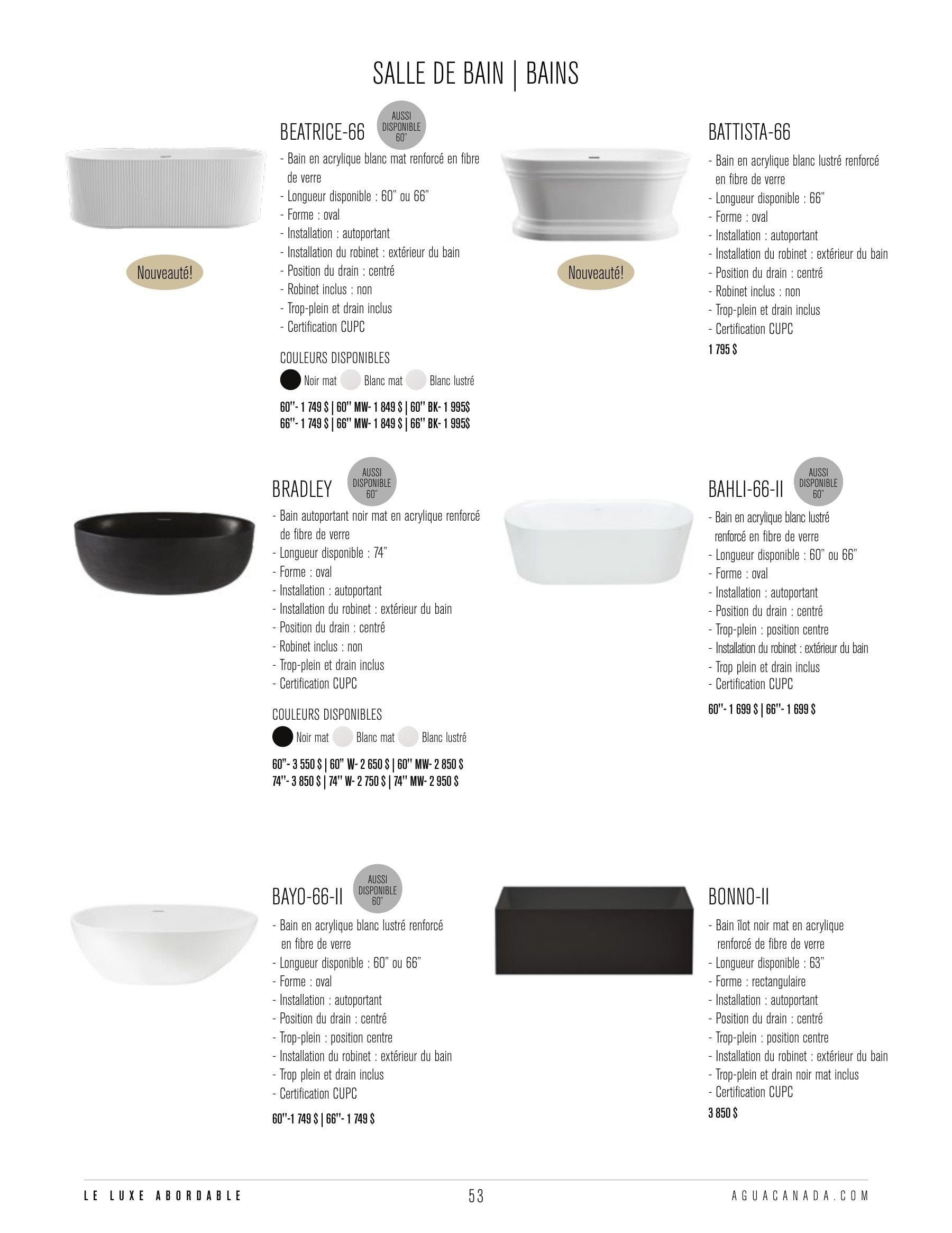 Agua Canada Annual Product Catalog Flyer January 1 - December 31, 2026