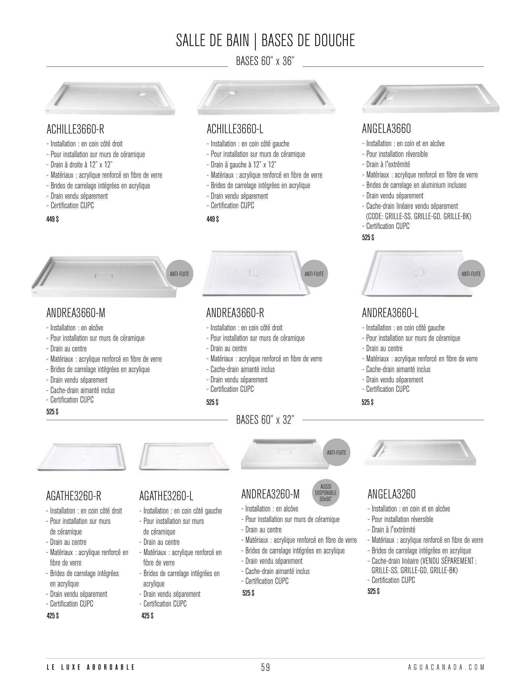 Agua Canada Annual Product Catalog Flyer January 1 - December 31, 2026