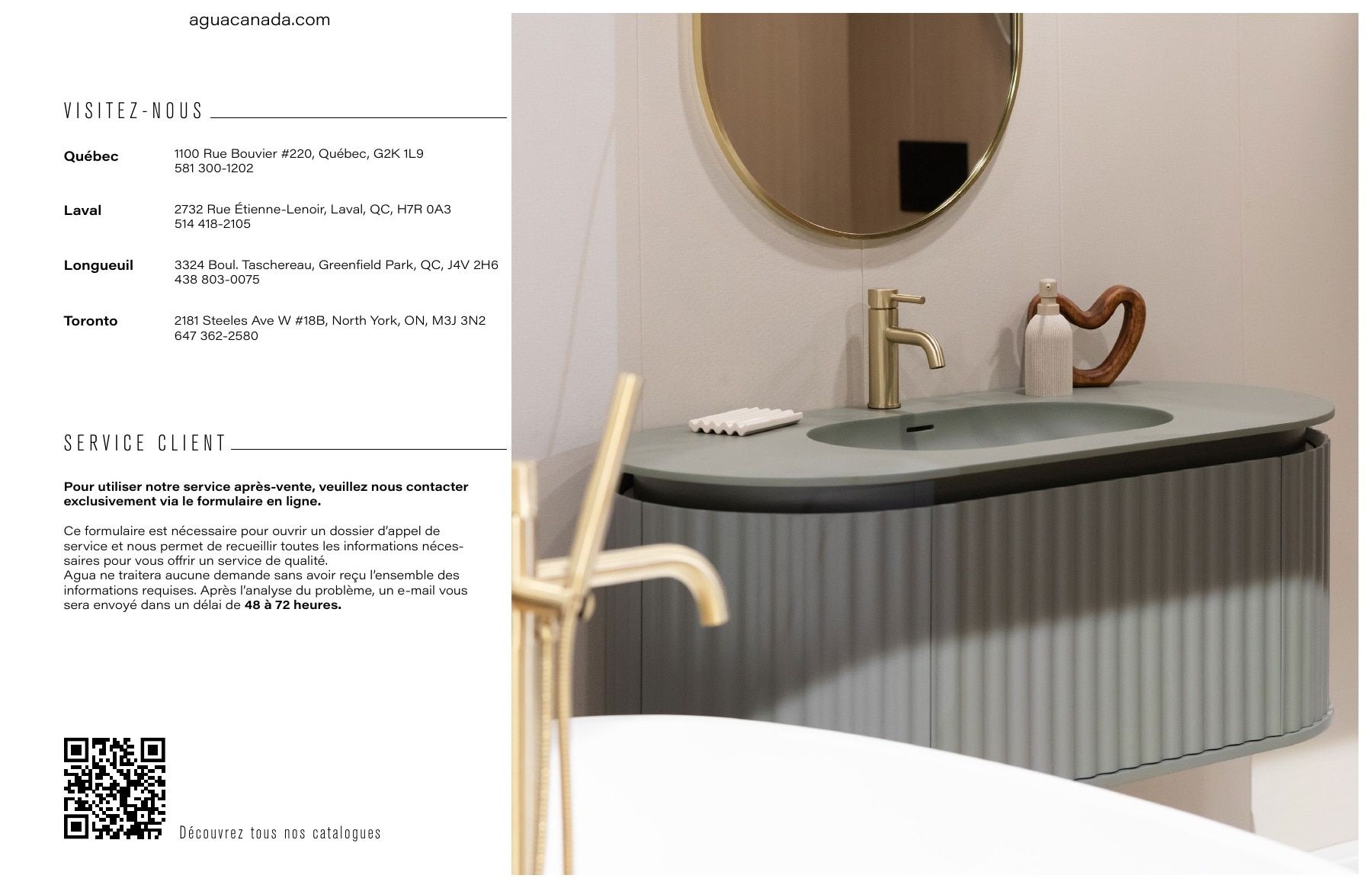 Agua Canada Vanity Collection Catalog Flyer January 1 - December 31, 2026