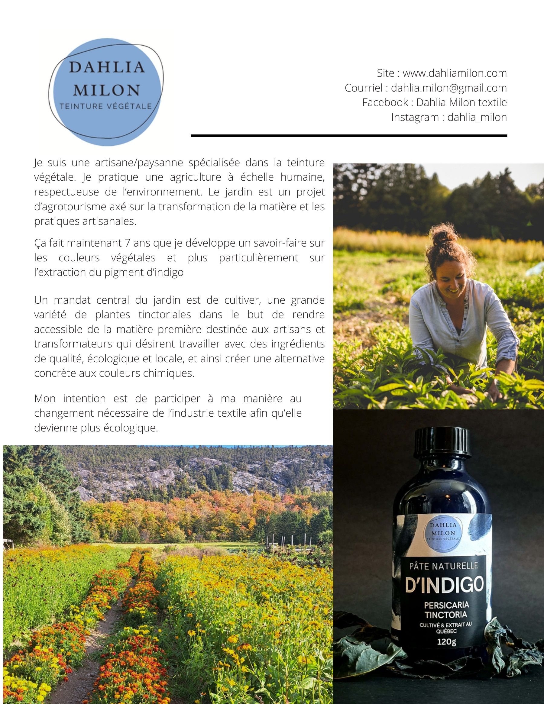 Dahlia Milon Annual Plant Catalog Flyer January 1 - December 31, 2026