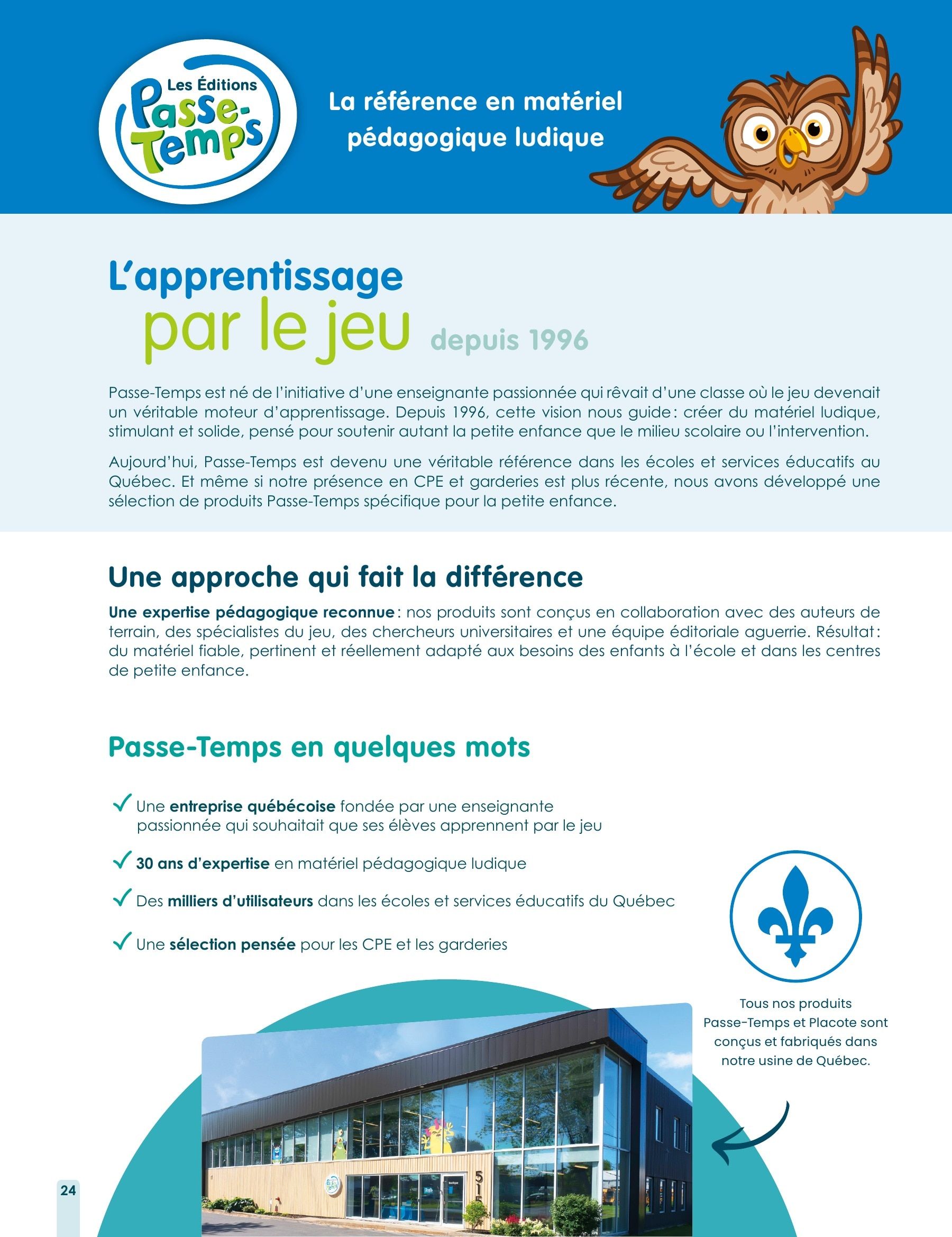 Les Éditions Passe-Temps Daycare and Early Childhood Catalog Flyer January 1 - December 31, 2026