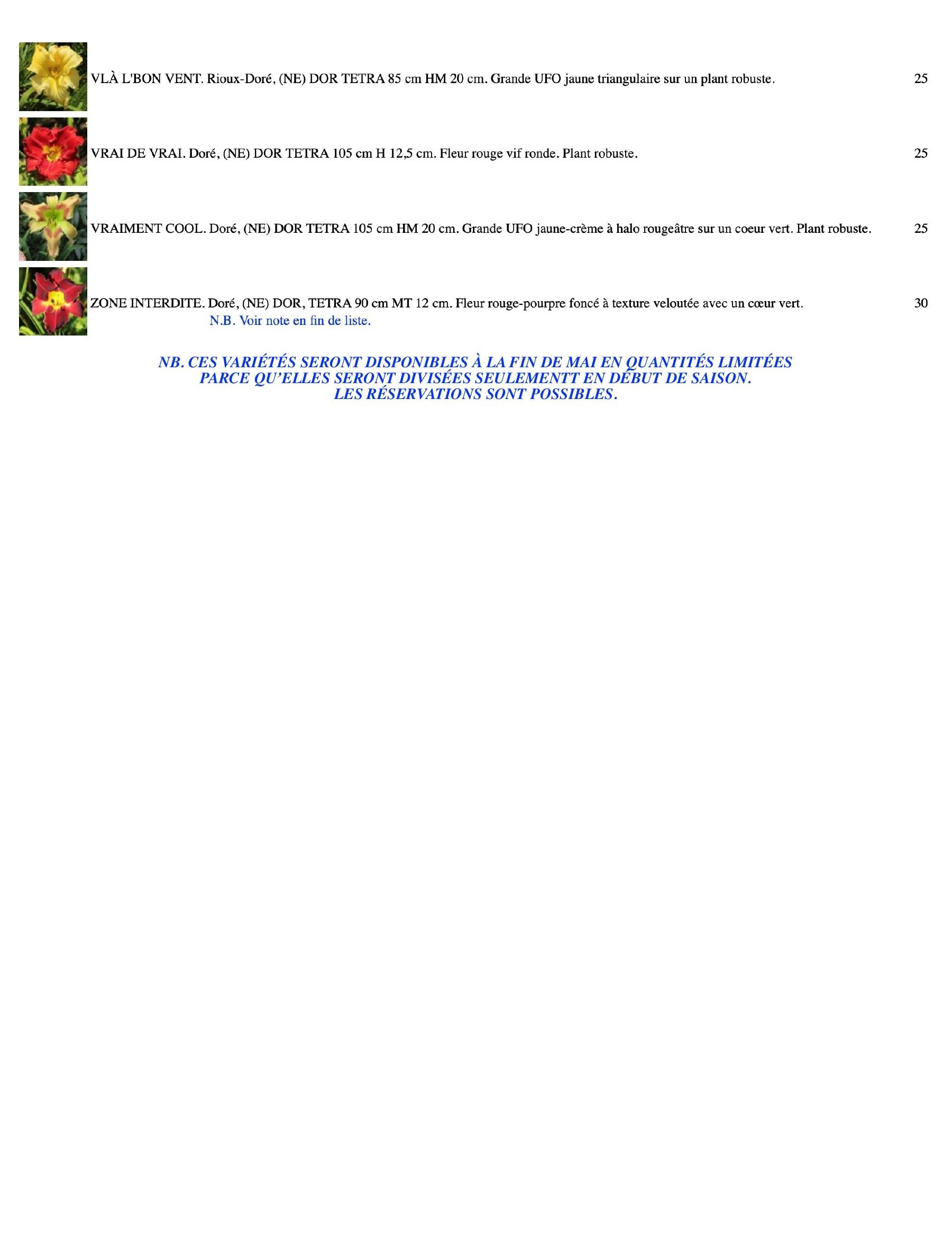 Les Jardins Osiris Nursery Catalog Flyer January 1 - December 31, 2026