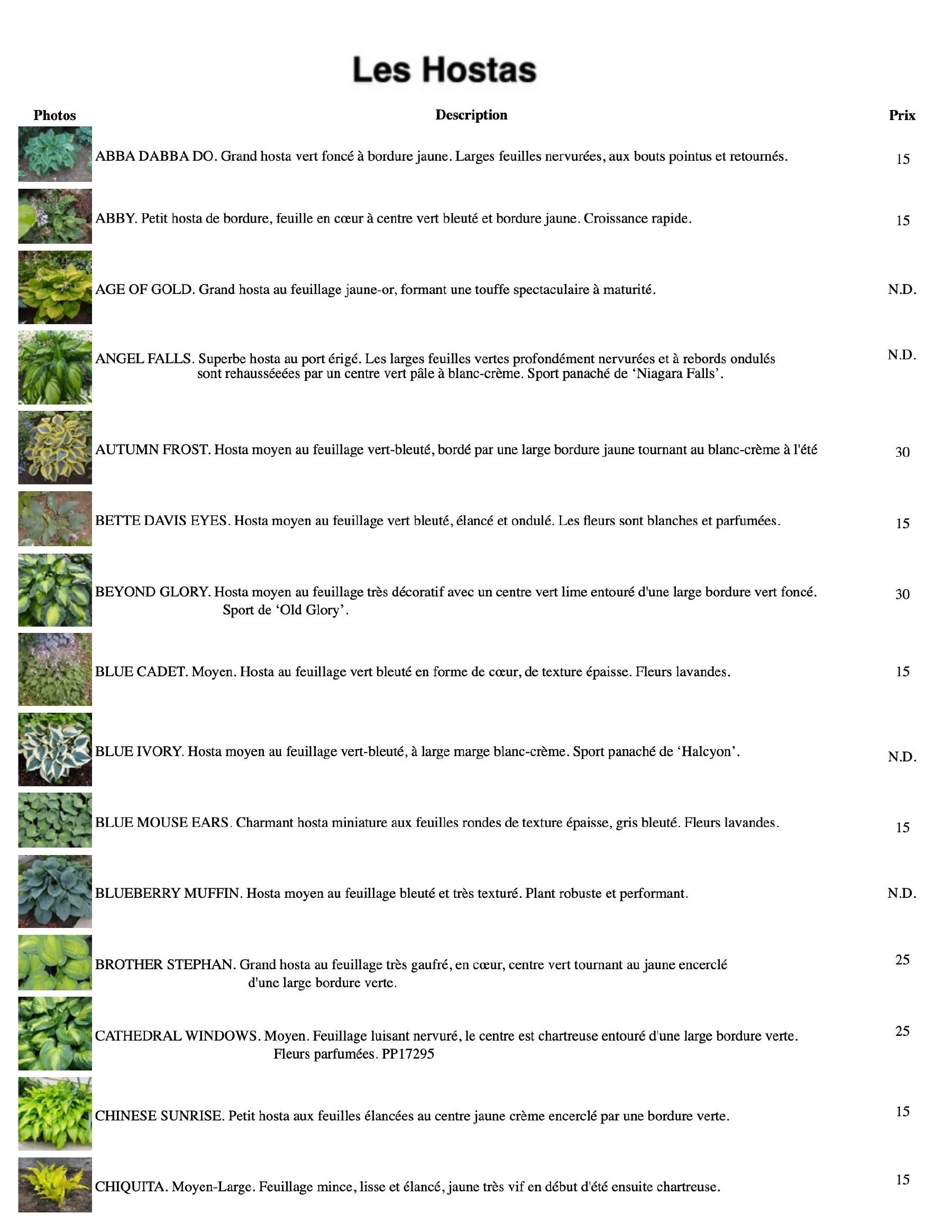 Les Jardins Osiris Nursery Catalog Flyer January 1 - December 31, 2026