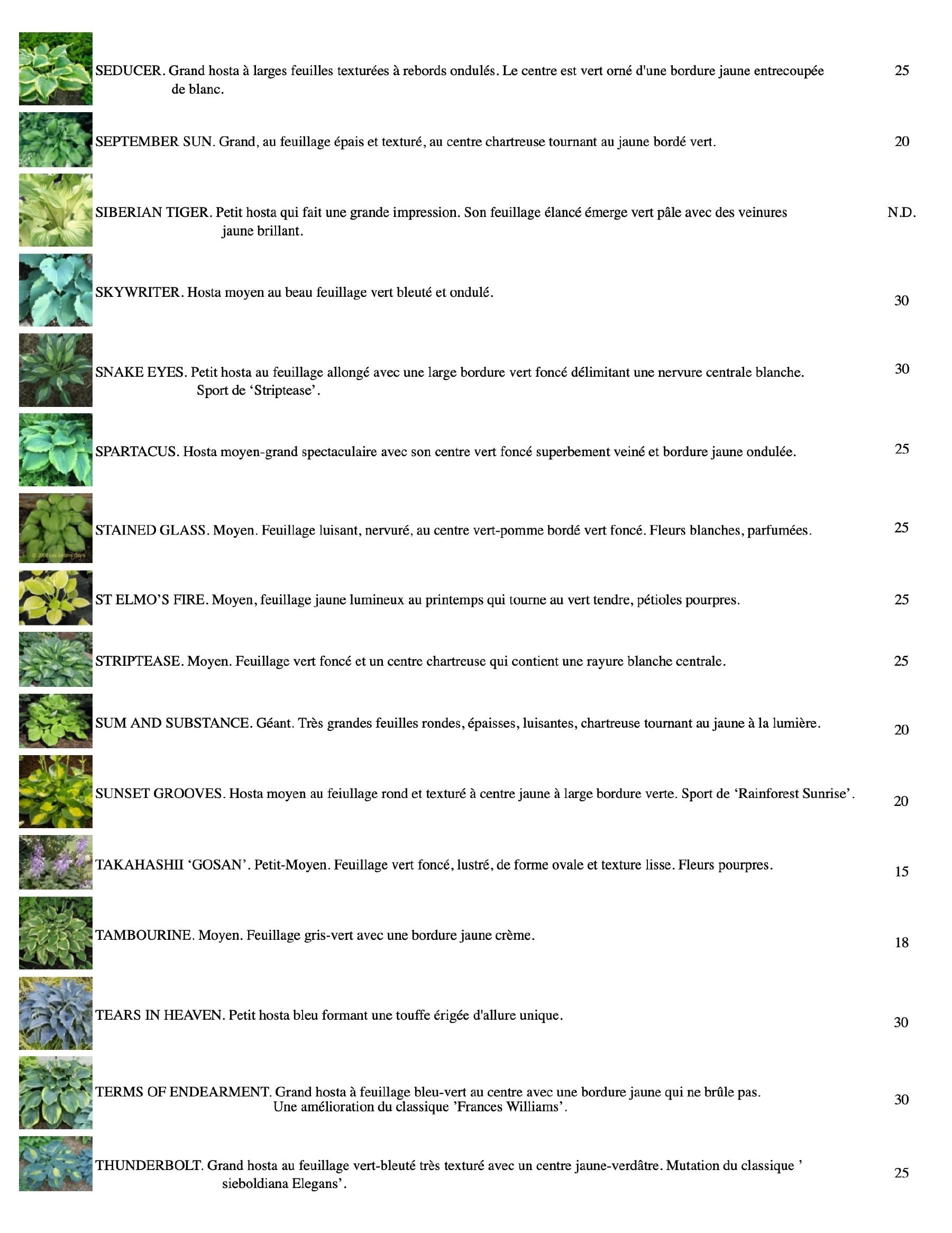 Les Jardins Osiris Nursery Catalog Flyer January 1 - December 31, 2026