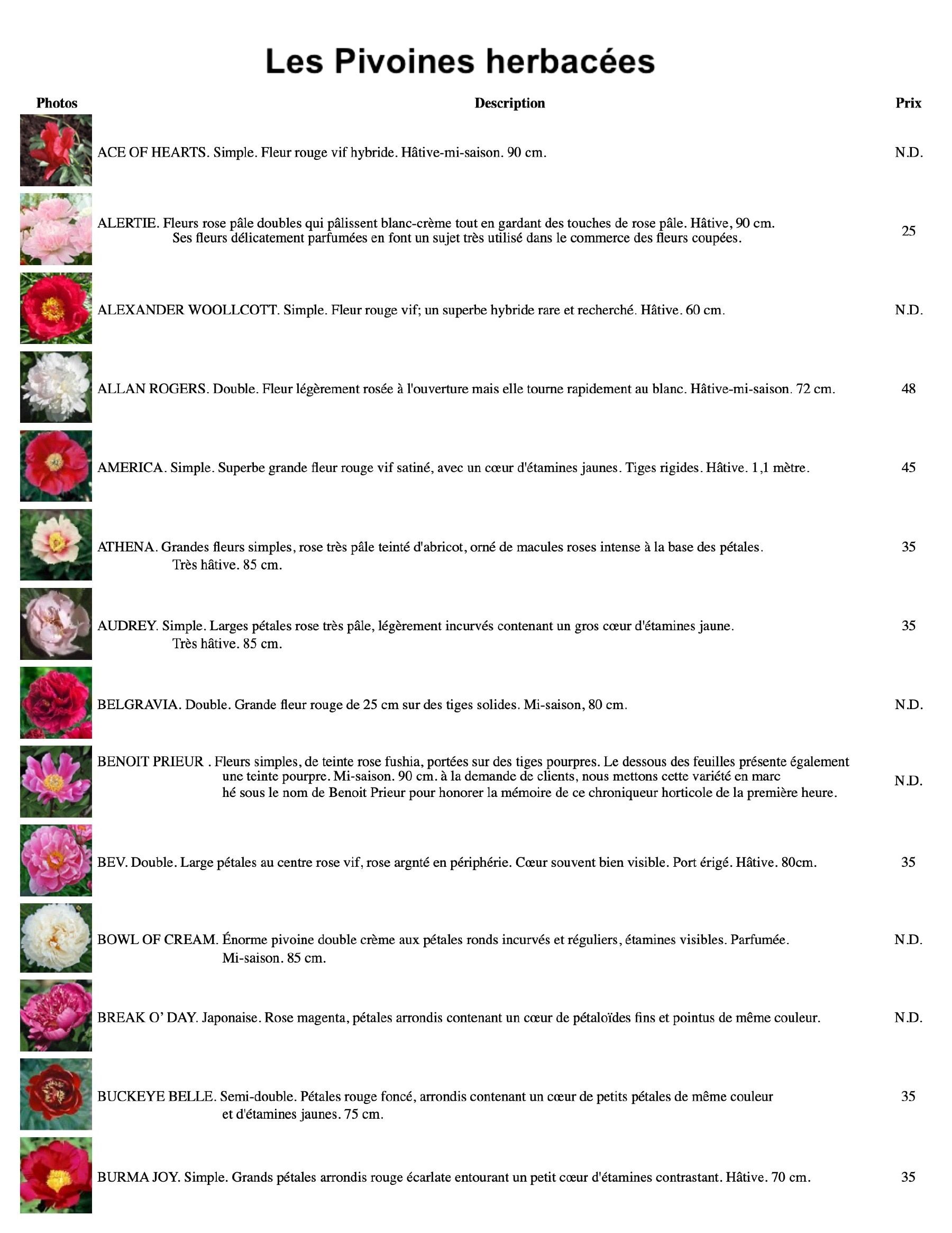 Les Jardins Osiris Nursery Catalog Flyer January 1 - December 31, 2026