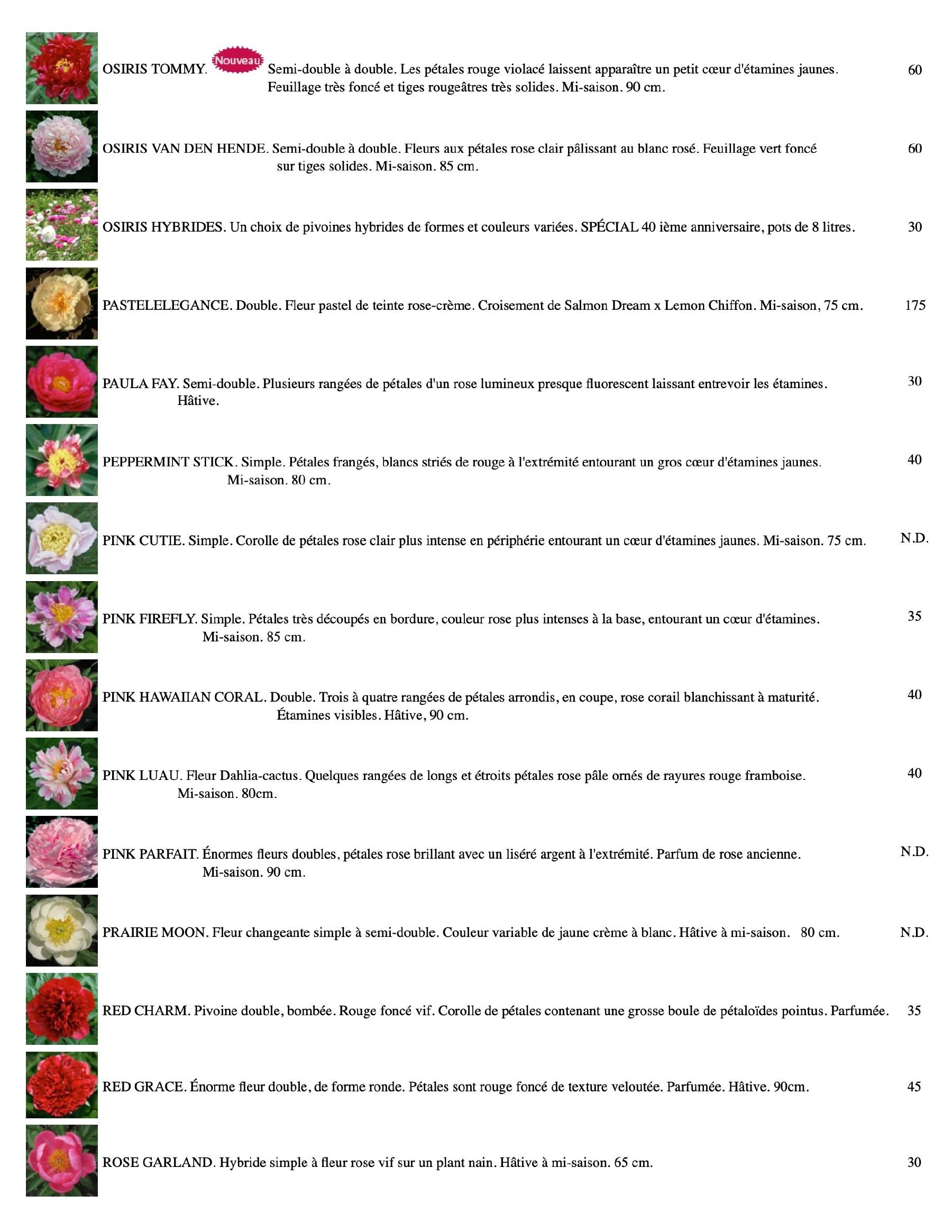 Les Jardins Osiris Nursery Catalog Flyer January 1 - December 31, 2026