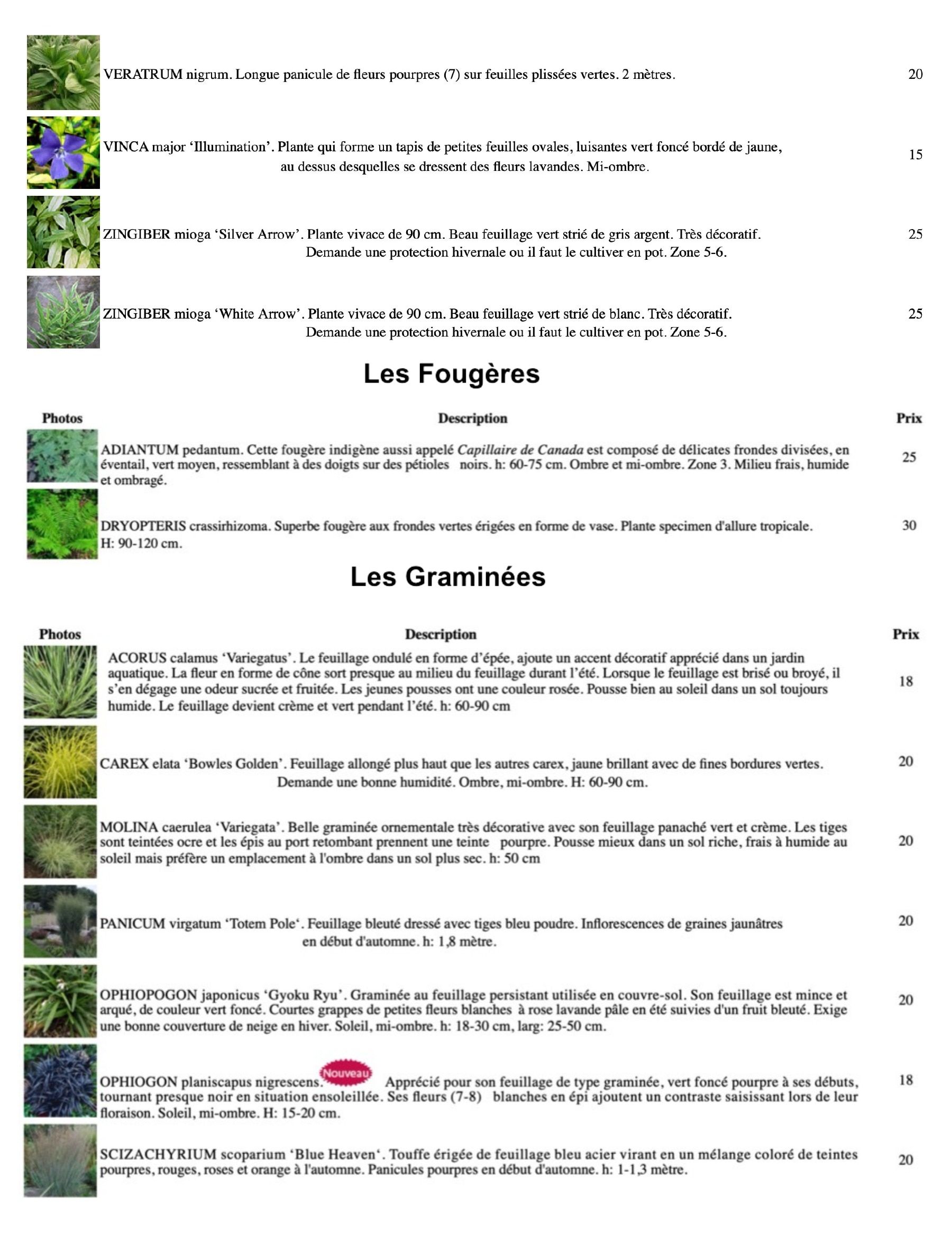 Les Jardins Osiris Nursery Catalog Flyer January 1 - December 31, 2026