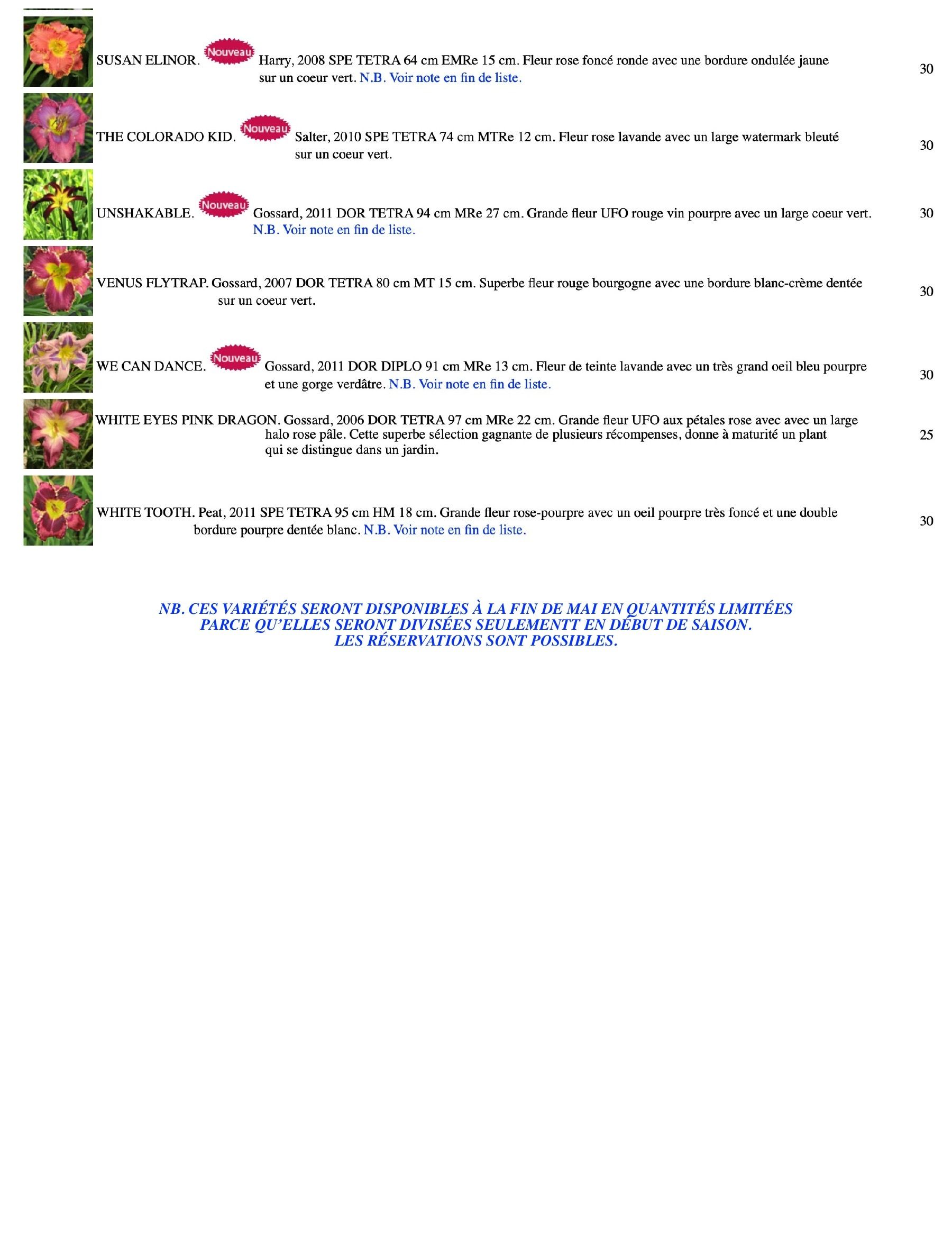 Les Jardins Osiris Nursery Catalog Flyer January 1 - December 31, 2026