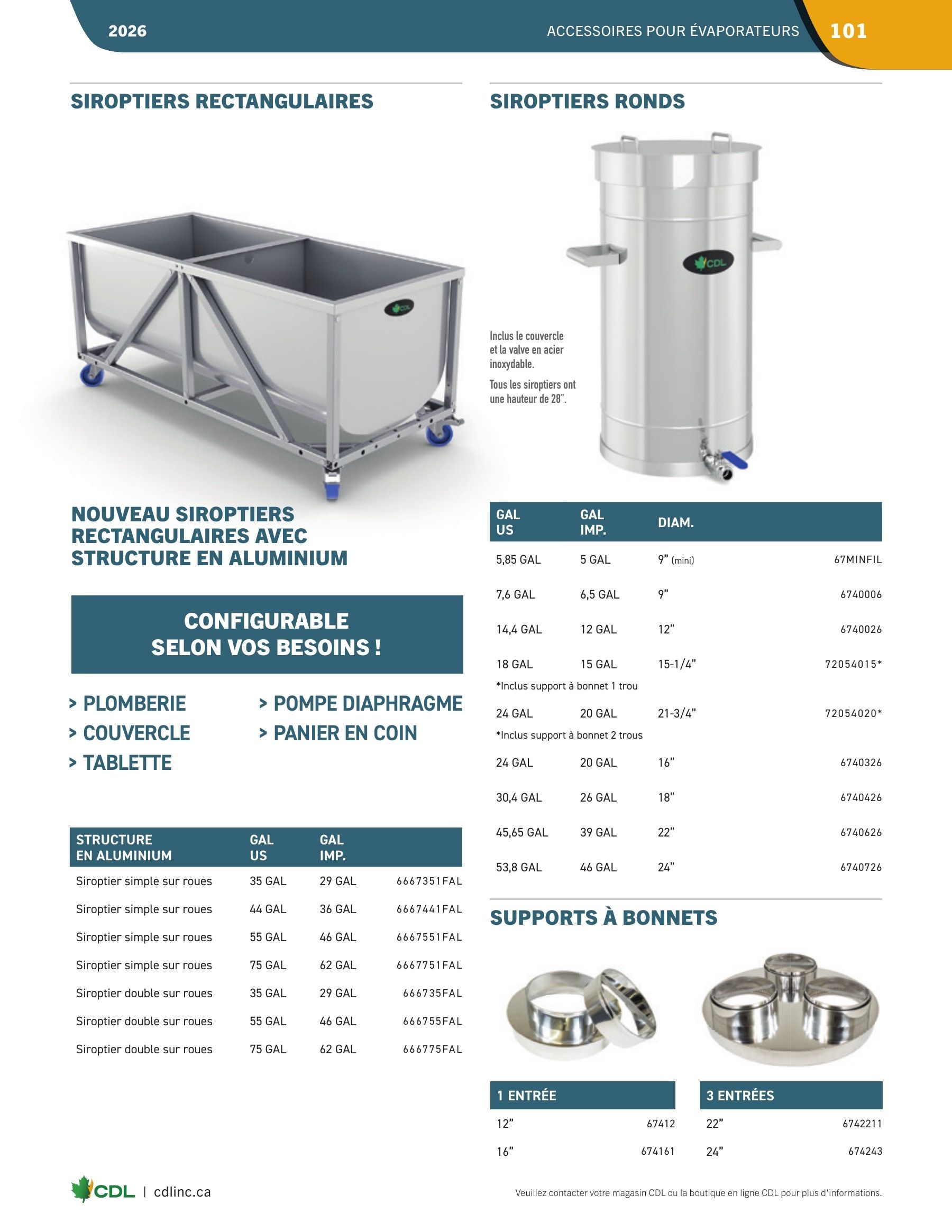 Les Équipements d'Érablière CDL Annual Maple Equipment Catalog Flyer January 1 - December 31, 2026