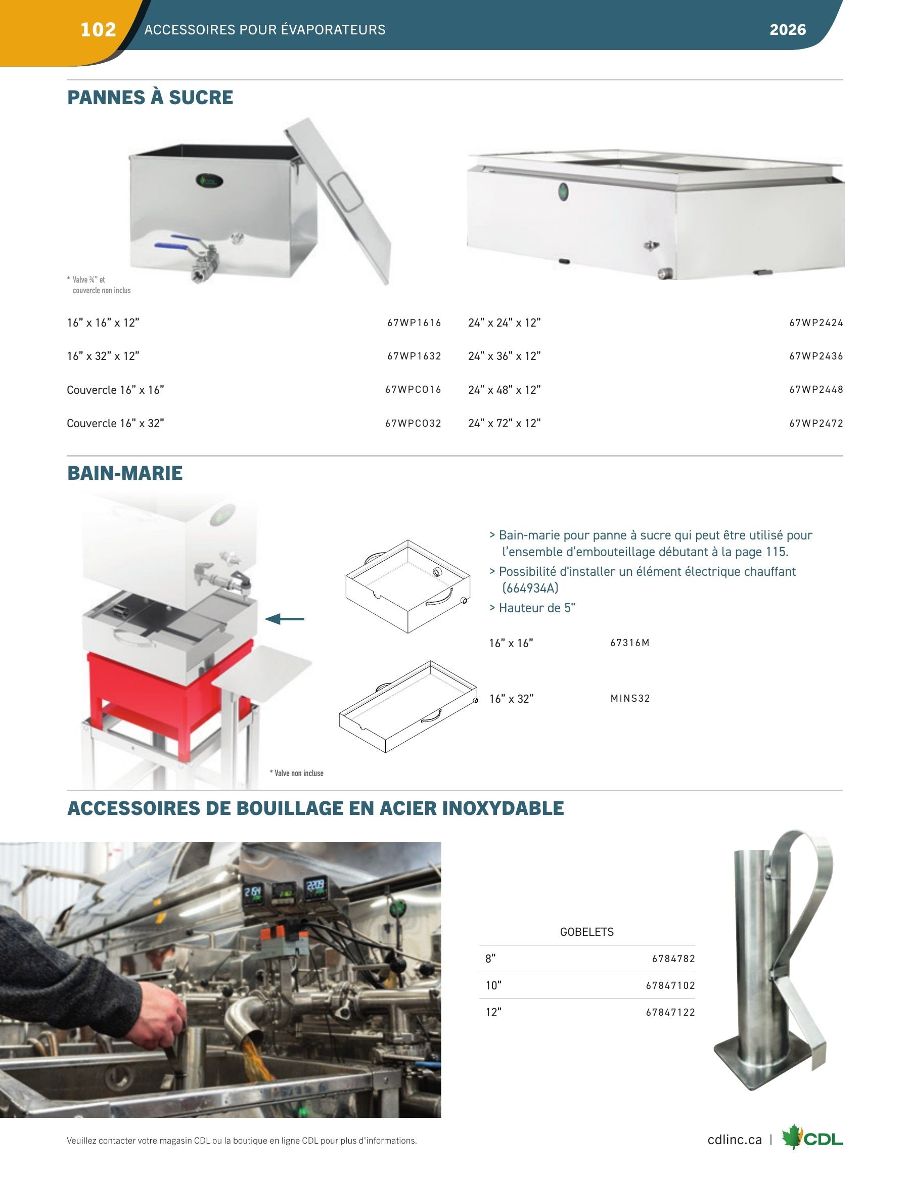 Les Équipements d'Érablière CDL Annual Maple Equipment Catalog Flyer January 1 - December 31, 2026