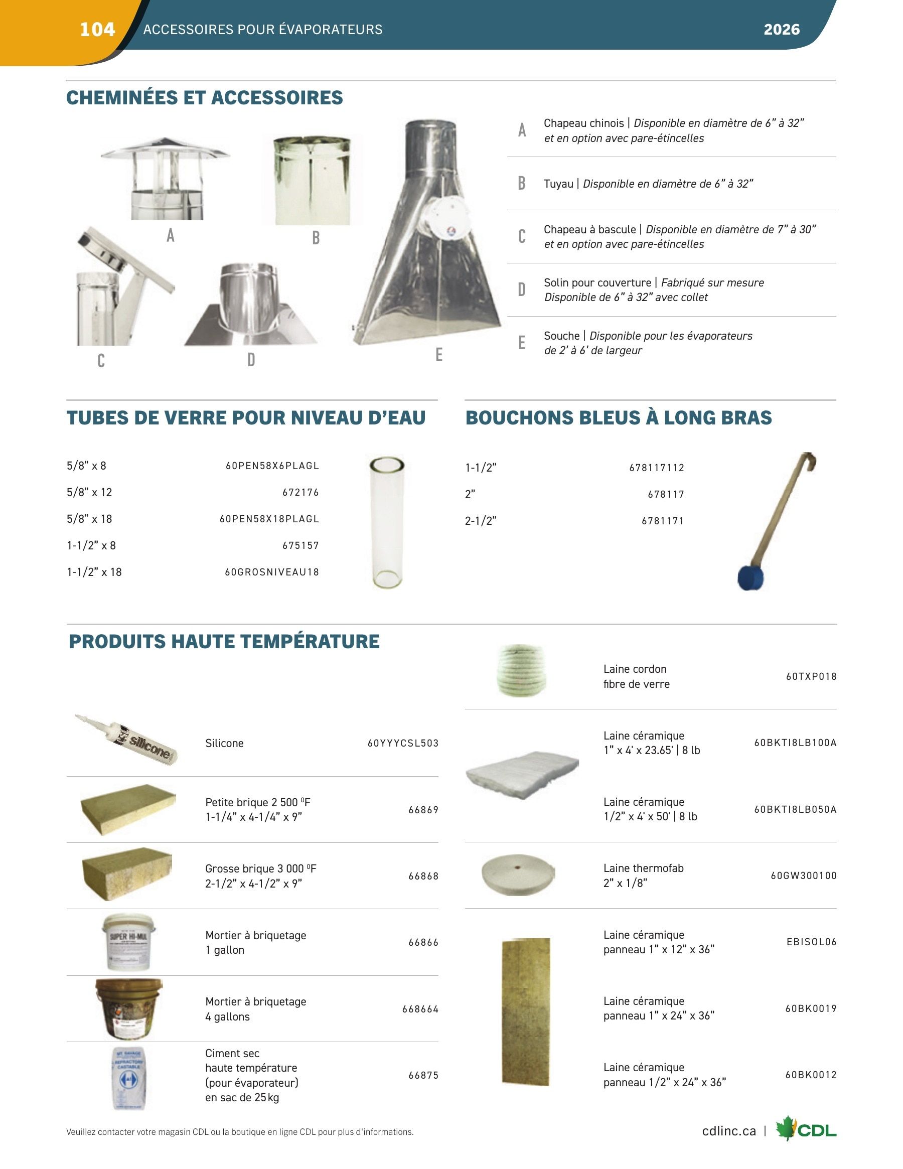 Les Équipements d'Érablière CDL Annual Maple Equipment Catalog Flyer January 1 - December 31, 2026
