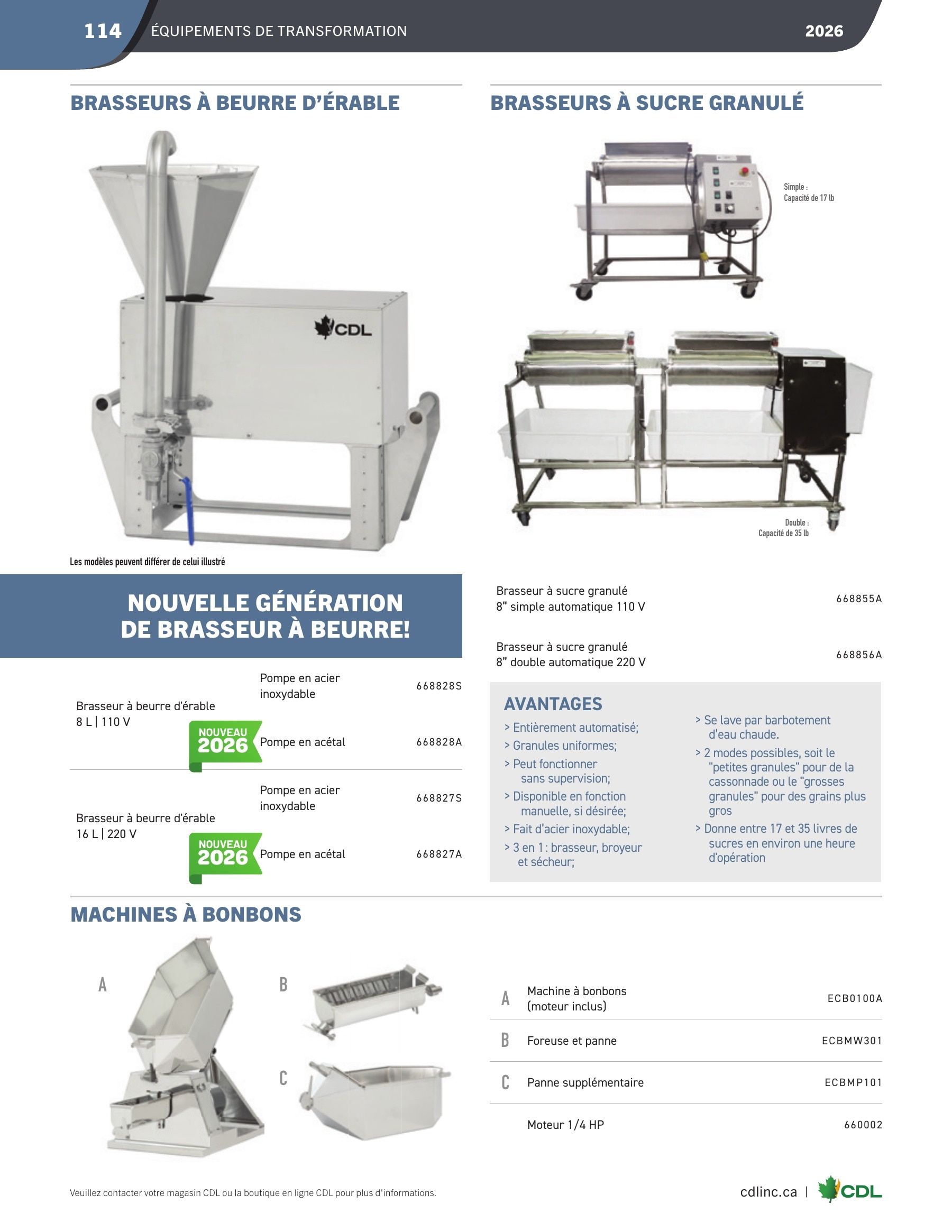 Les Équipements d'Érablière CDL Annual Maple Equipment Catalog Flyer January 1 - December 31, 2026