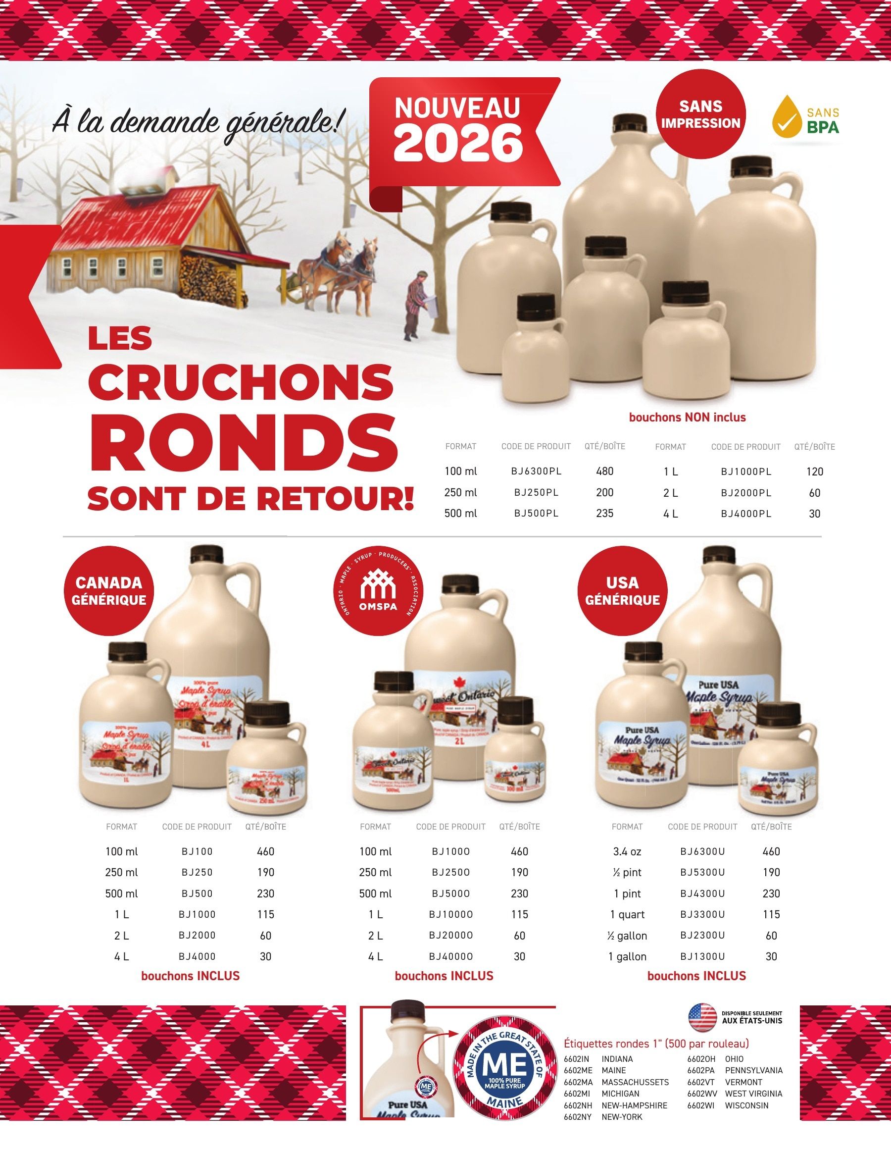 Les Équipements d'Érablière CDL Annual Maple Equipment Catalog Flyer January 1 - December 31, 2026