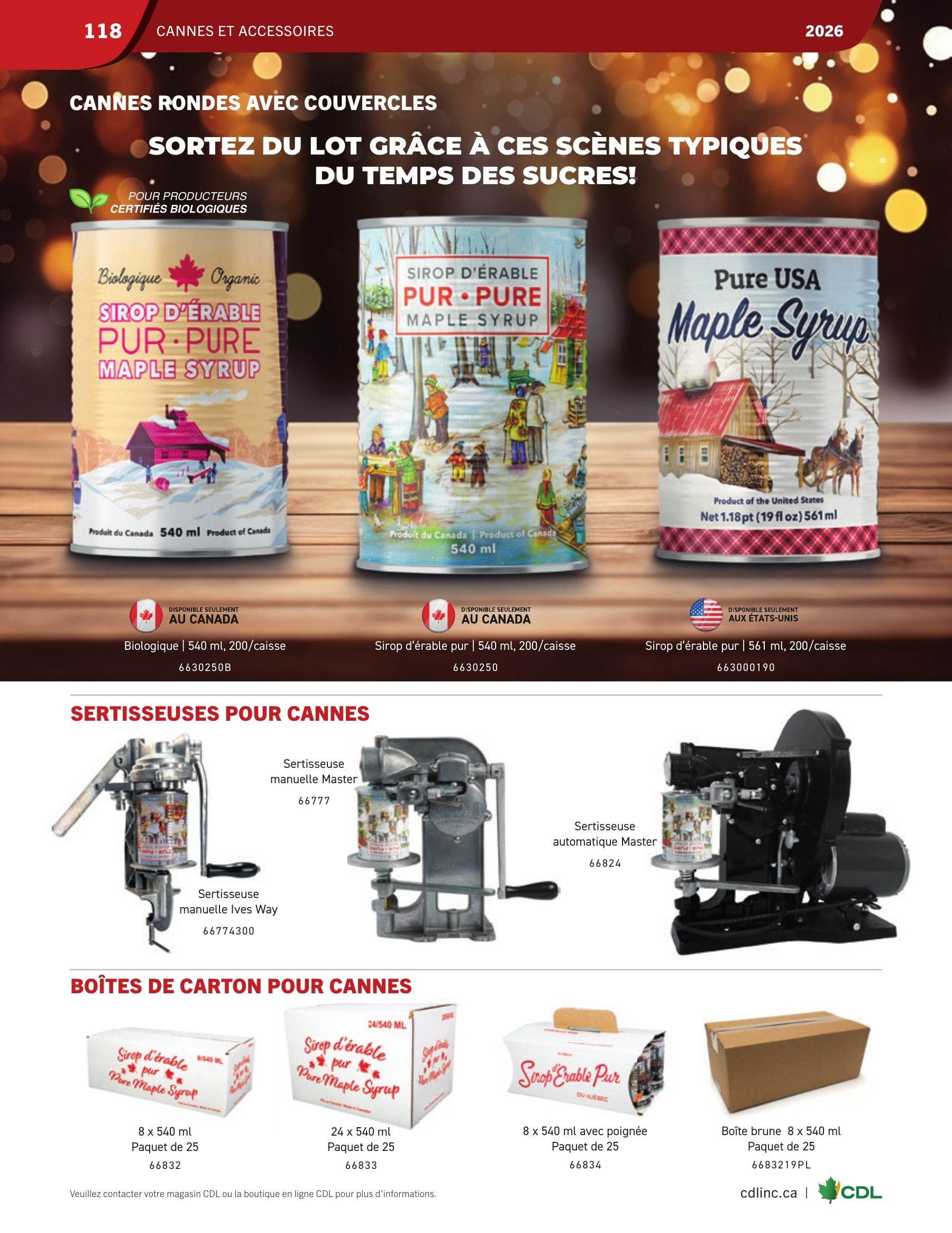 Les Équipements d'Érablière CDL Annual Maple Equipment Catalog Flyer January 1 - December 31, 2026