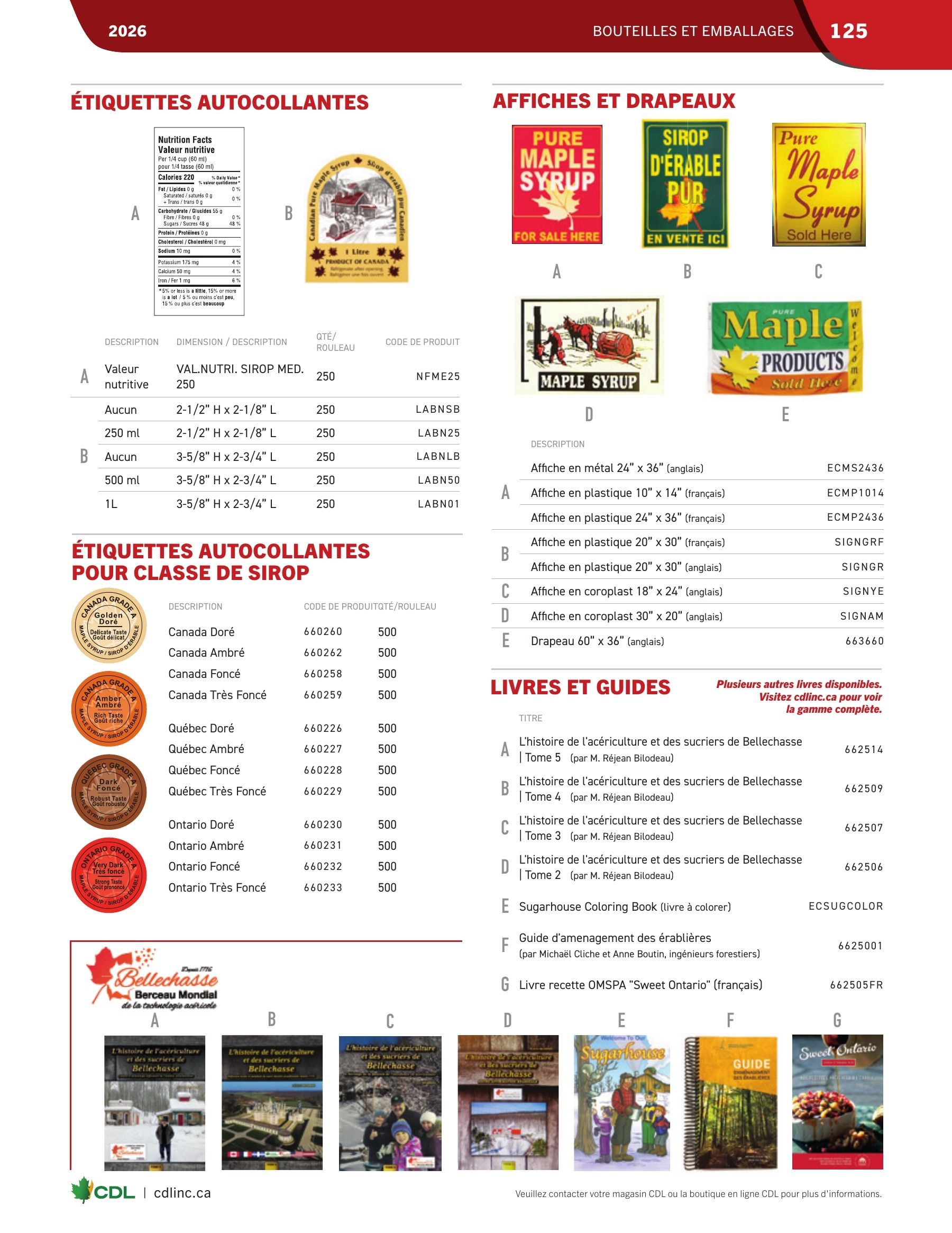 Les Équipements d'Érablière CDL Annual Maple Equipment Catalog Flyer January 1 - December 31, 2026