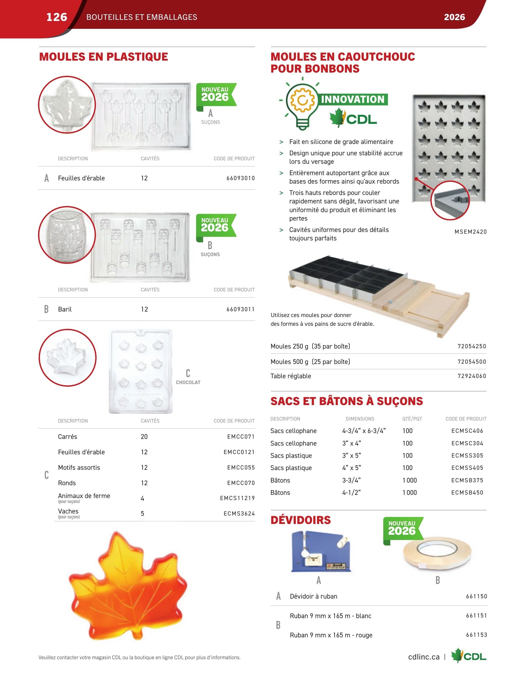 Les Équipements d'Érablière CDL Annual Maple Equipment Catalog Flyer January 1 - December 31, 2026