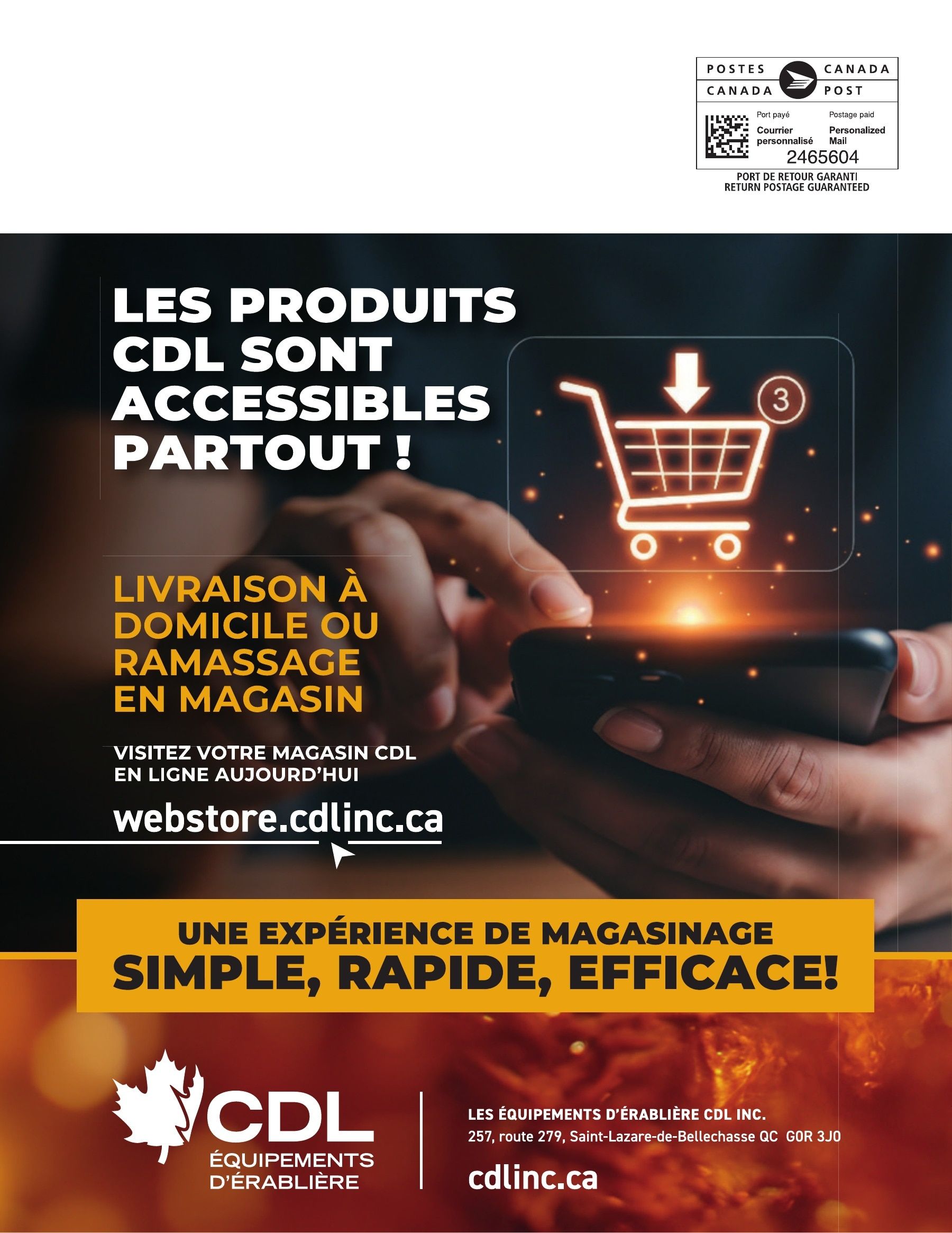 Les Équipements d'Érablière CDL Annual Maple Equipment Catalog Flyer January 1 - December 31, 2026